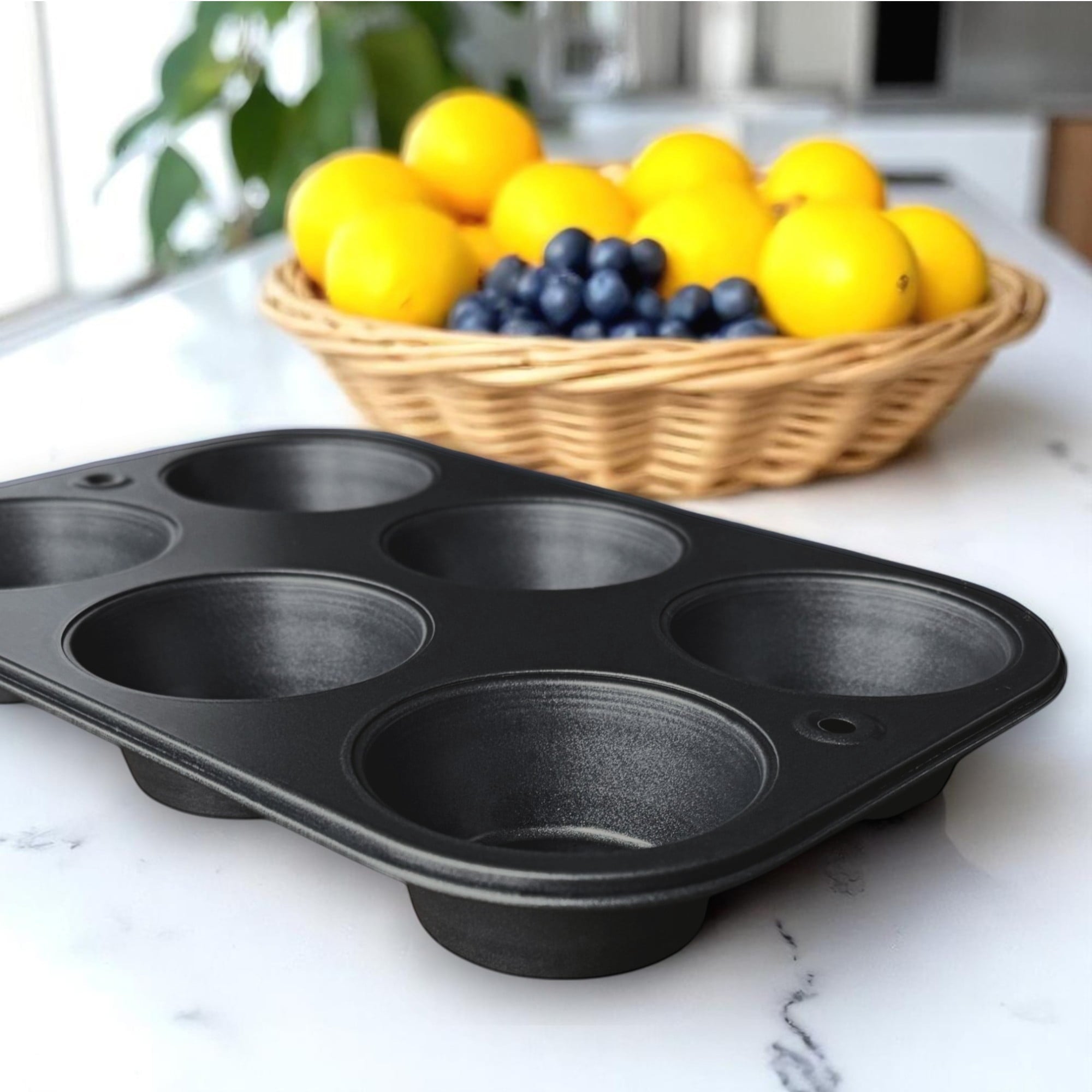 Innovative 6-Cup Nonstick Steel Muffin Pan, 2.9" Cup, Gray, 1 Count - Kitchen Gadget Tool for Quick Food Prep Detail