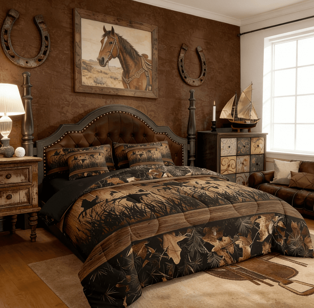 All-Season 7 Piece Camo Mallard Duck Comforter Set With Sheets Men Rustic Farmhouse Cabin Bed In A Bag Full,Hunting Woodland Duc... - Cloud-Like Soft Lightweight Bed Comforter Detail
