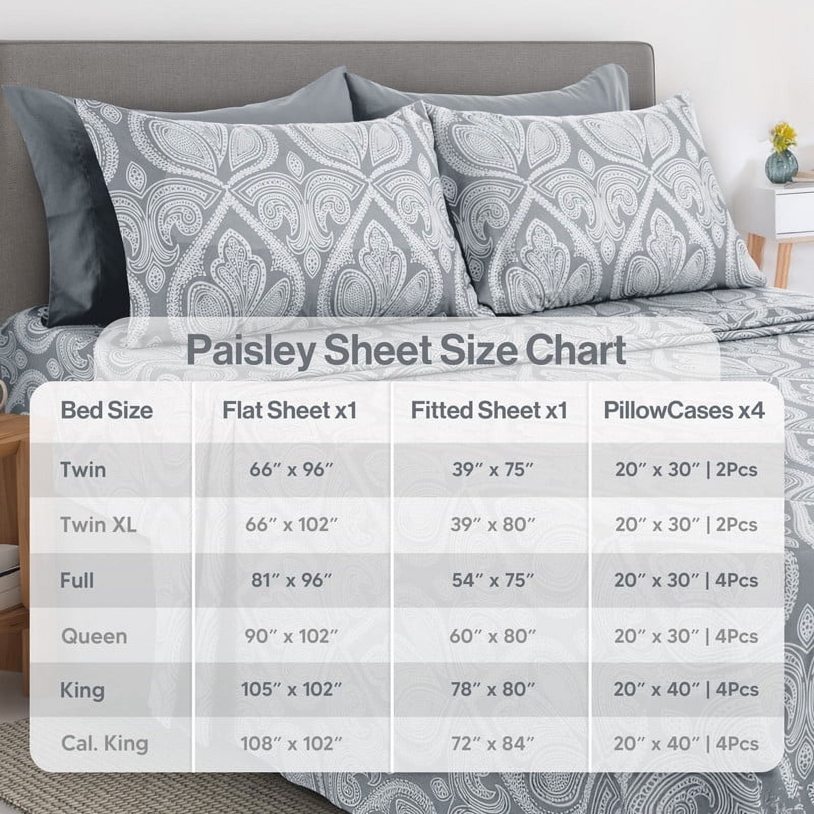 Premium Egyptian Cotton 6-Piece Bed Sheet Set, Deep Pocket Queen Sheets Up to 16 Inch, 1 Flat Sheet , 1 Fitted Sheet & 4 Pillowcases (Queen, ... - Cooling Hotel Quality Bedding Sheets and Pillowcases Detail