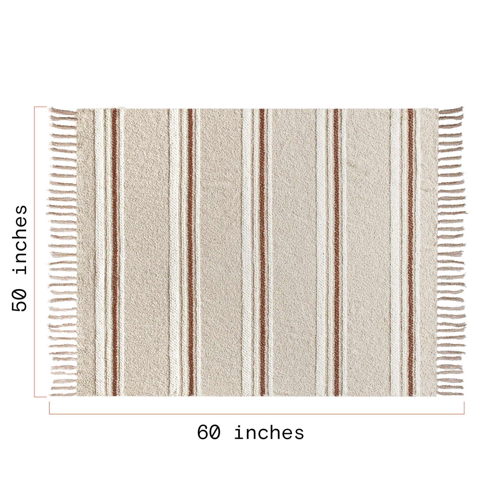 Lightweight Warm 60" x 50" Cozy Striped Porcini Chenille Throw - Cozy Fleece Throw Blanket for Couch & Bed Detail