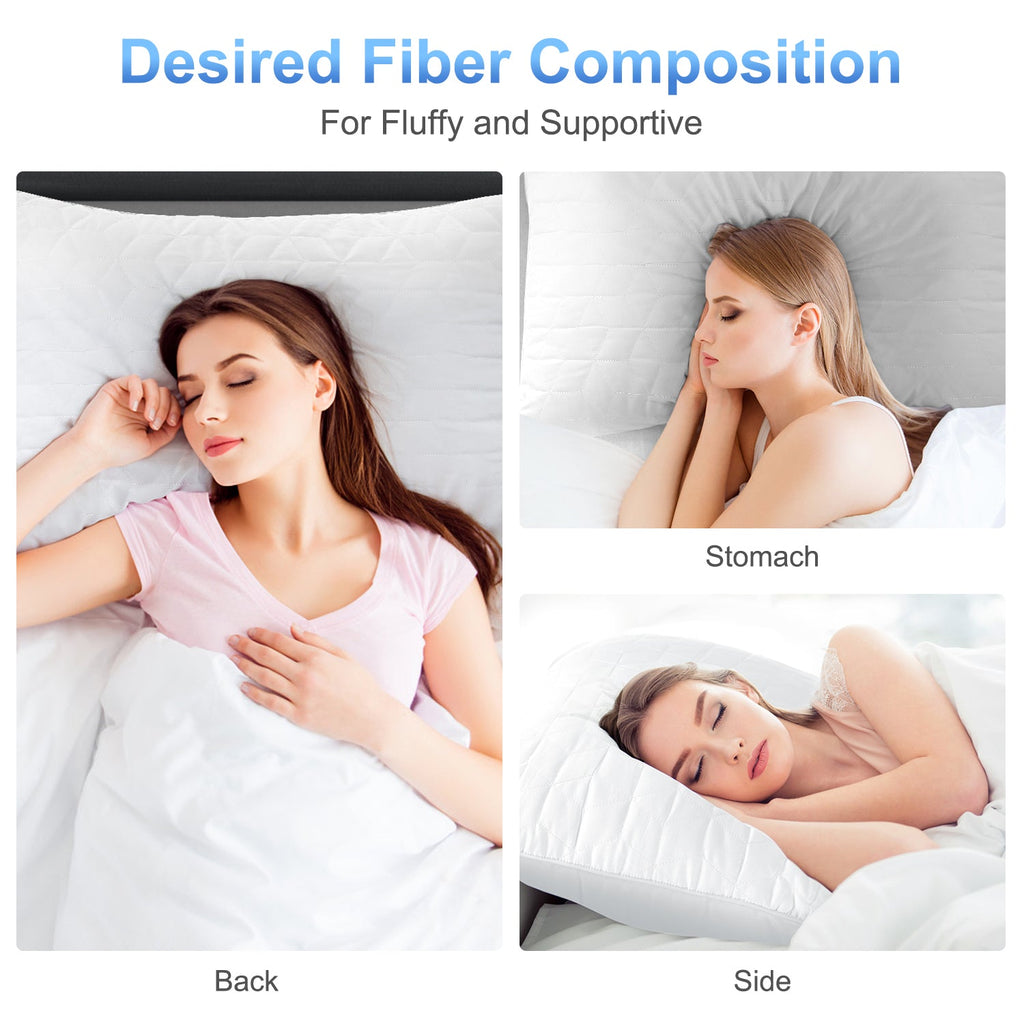 Decorative Plump Bed Pillows for Sleeping 2 pack, King Size Cooling Pillows Hotel Quality with Premium Soft Down Alternative Fill for ... - Decorative Throw Pillow Cushion for Sofa & Bed Detail