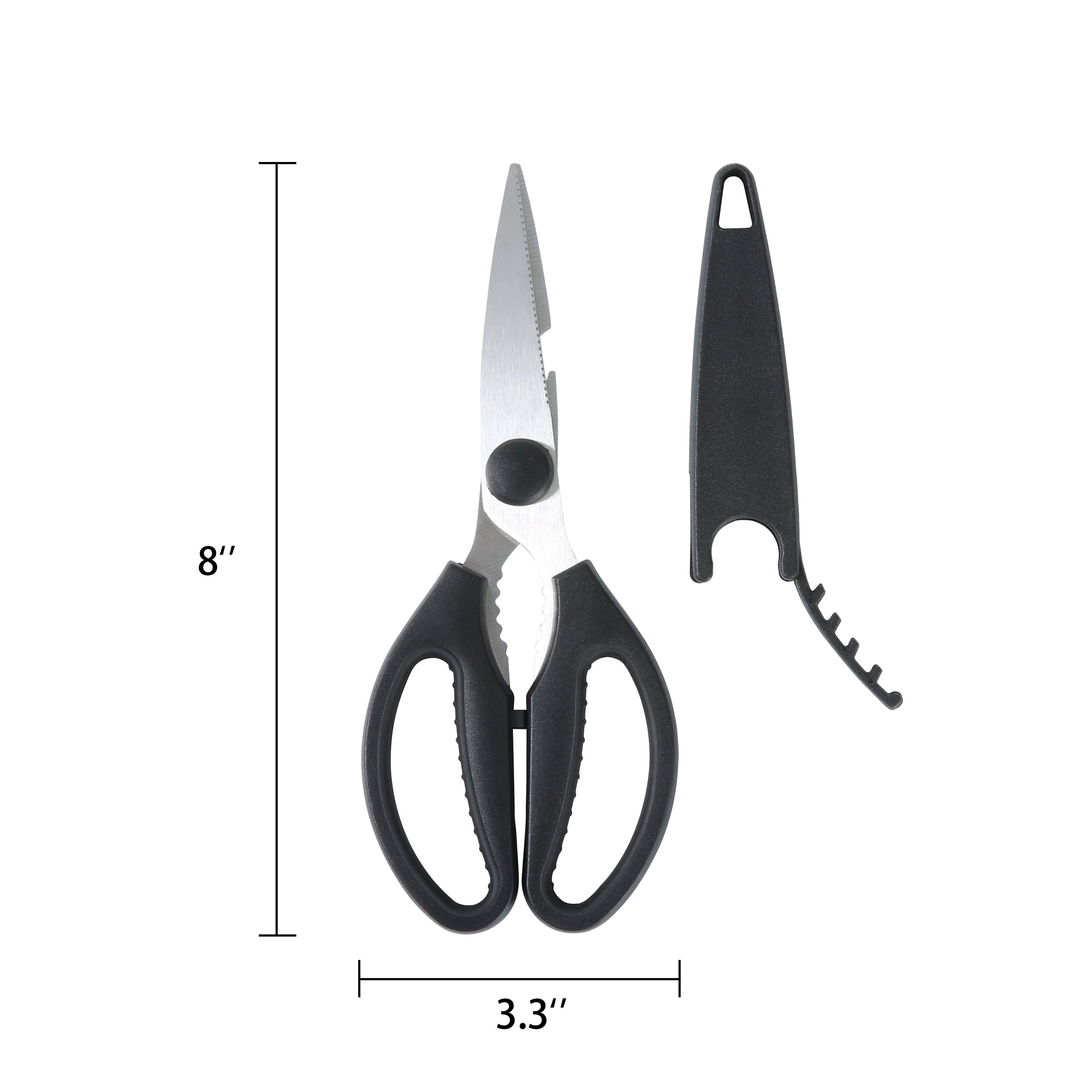 Multi-Functional Stainless Steel Multi-Purpose Kitchen Shears with Grip 1 Each - Kitchen Gadget Tool for Quick Food Prep Detail