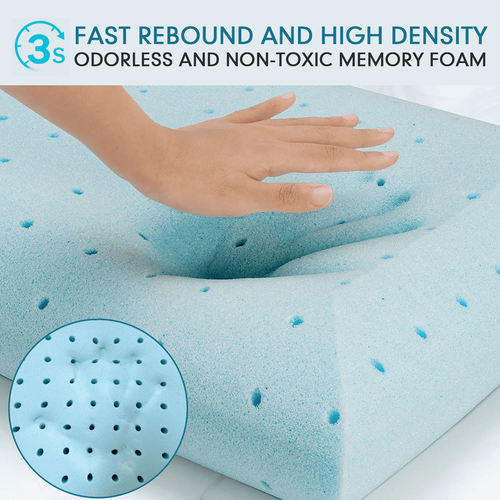Ergonomic Memory Foam Gel Memory Foam Pillow, Queen Size Bed Pillow, Washable Cover, Cooling, Breathable Neck Pillow for Sleeping - Decorative Throw Pillow Cushion for Sofa & Bed Detail