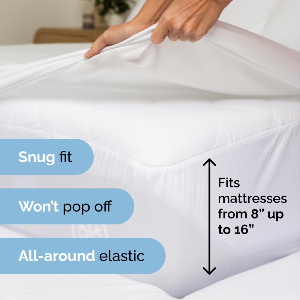 Wrinkle-Resistant 4-Piece Ultra Soft & Comfy Hotel Luxury Sheet Set - Full Size Cooling Bed Sheet Fits 8"-16" Mattresses, White - Cooling Hotel Quality Bedding Sheets and Pillowcases Detail