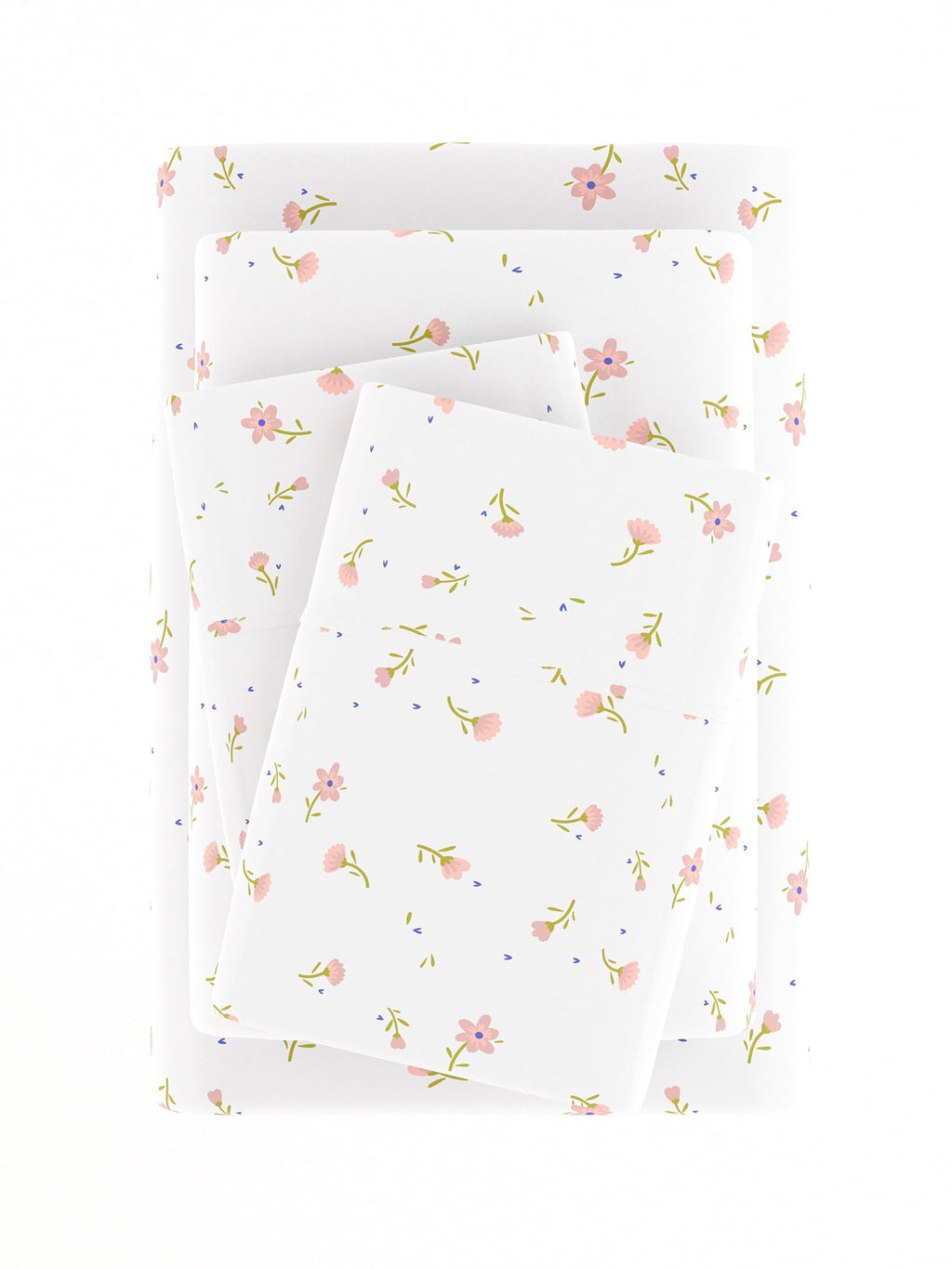 Premium Egyptian Cotton Ultra Soft & Breathable Wrinkle Free Bed Sheets Set - Floral Pink Farmhouse Patterned for Twin Size Bedding - Cooling Hotel Quality Bedding Sheets and Pillowcases Detail