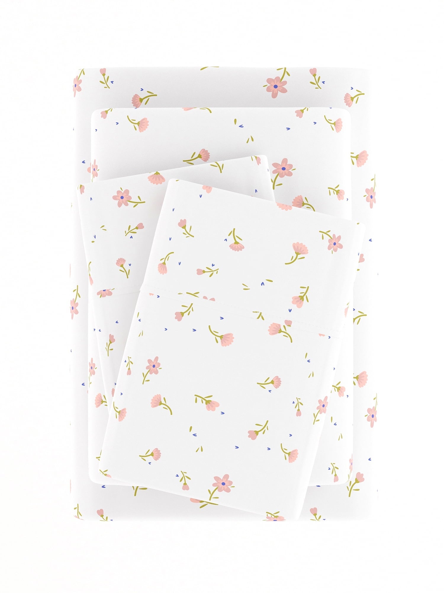 Premium Egyptian Cotton Ultra Soft & Breathable Wrinkle Free Bed Sheets Set - Floral Pink Farmhouse Patterned for Twin Size Bedding - Cooling Hotel Quality Bedding Sheets and Pillowcases Detail
