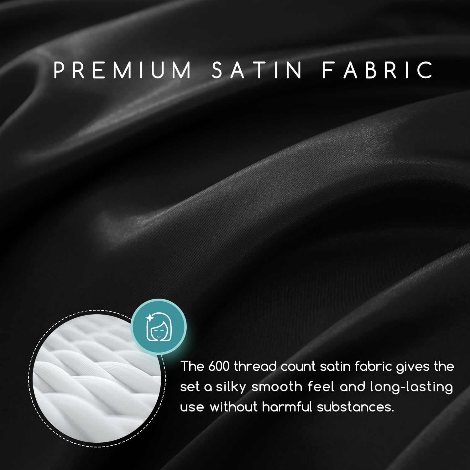 Cooling Sateen Set Queen 4 Pcs, Silky Elegant Luxurious Queen Size Bed s, with Flat , Deep Pocket Fitted for Mattress and Matching P... - Cooling Hotel Quality Bedding Sheets and Pillowcases Detail