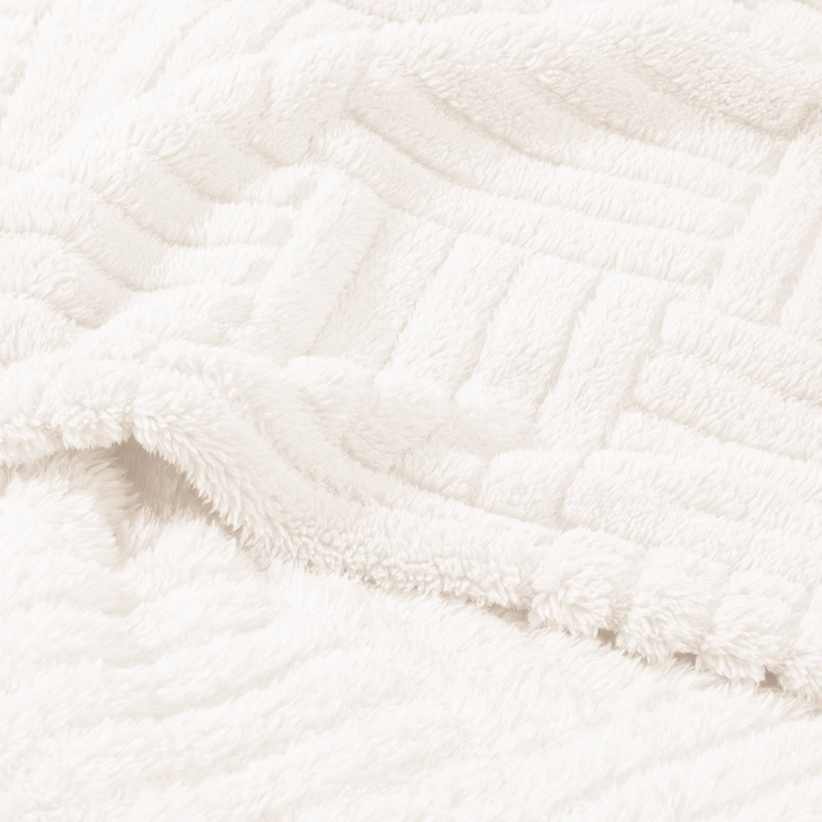 Decorative Knitted Fluffy Fleece Throw Blanket 50"x60" for Couch, Bed, Sofa, Fuzzy Soft Cozy Throw with Decorative Jacquard Pattern for ... - Cozy Fleece Throw Blanket for Couch & Bed Detail
