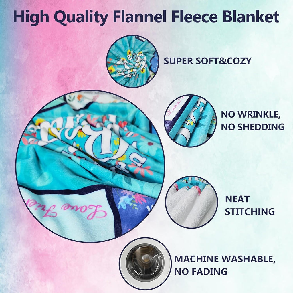 Reversible Sherpa Sister Gifts Blanket for Birthday, Mother's Day, Christmas - Big Sister Gift Ideas - Super Soft Reversible Sherpa Flannel Blanket Detail