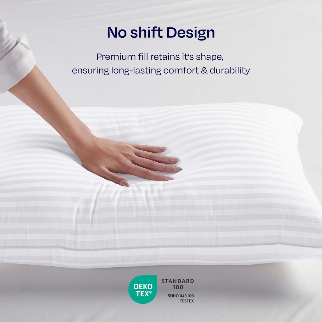 Hotel Collection 2-Pack Comfort Bed Pillows Standard size set of 2 for Sleeping, Pillows, for Back, Stomach or Side Sleepers, 20 x 26 ... - Hotel Quality Plush Sleeping Pillows Detail
