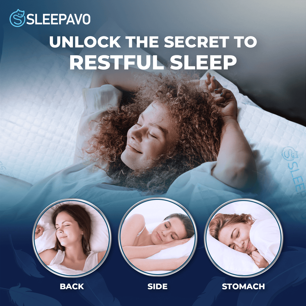 Ergonomic Memory Foam Adjustable Shredded Memory Foam Pillow Queen Size - Soft or Firm Rayon Derived for Side Sleepers, Stomach & Back - Co... - Hotel Quality Plush Sleeping Pillows Detail