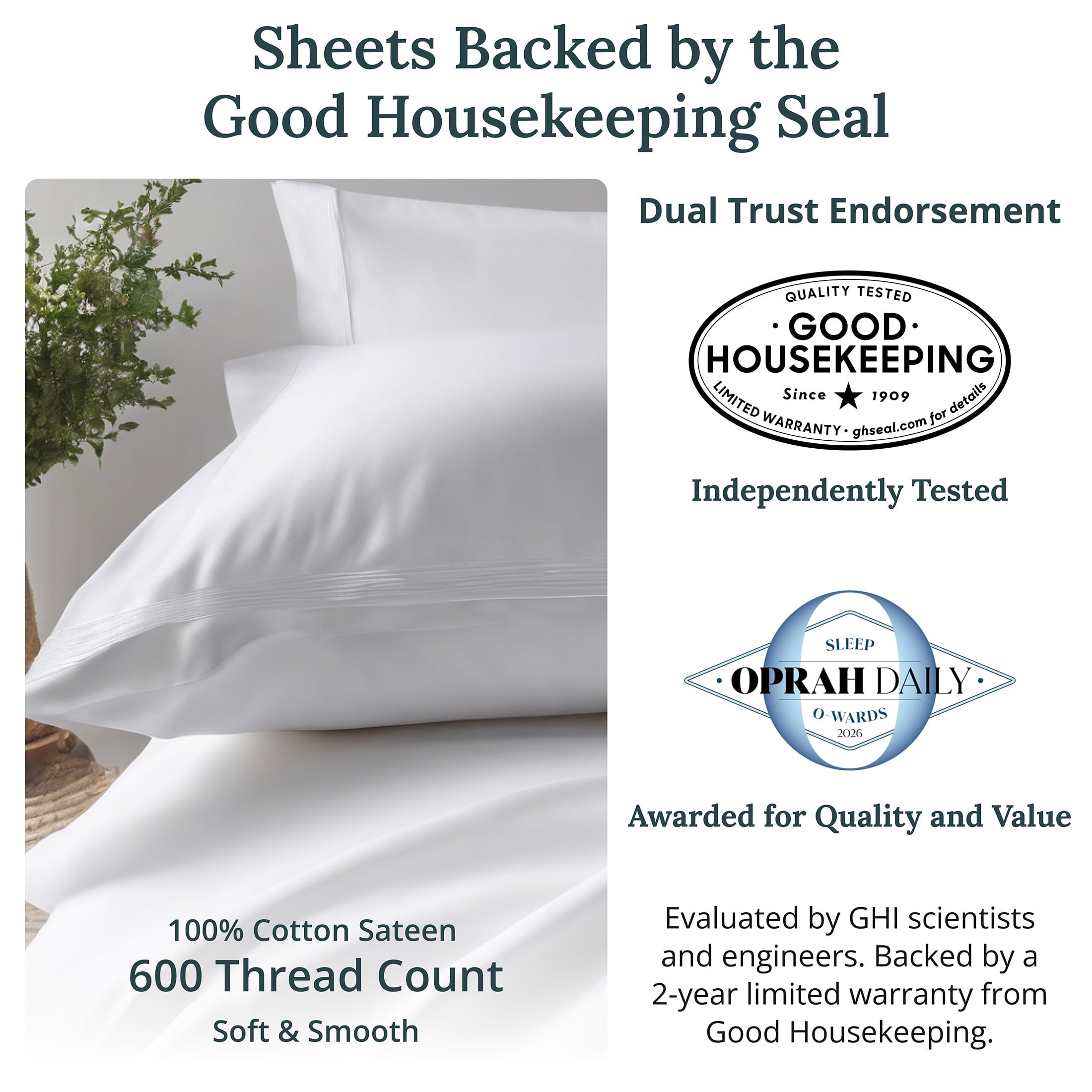 Premium Egyptian Cotton 100% Cotton Queen Sheets Set - 600 Thread Count 100% Cotton Sheets Queen, Sateen Deep Pocket Adult/Teen 4 Piece Bed Sh - Cooling Hotel Quality Bedding Sheets and Pillowcases Detail