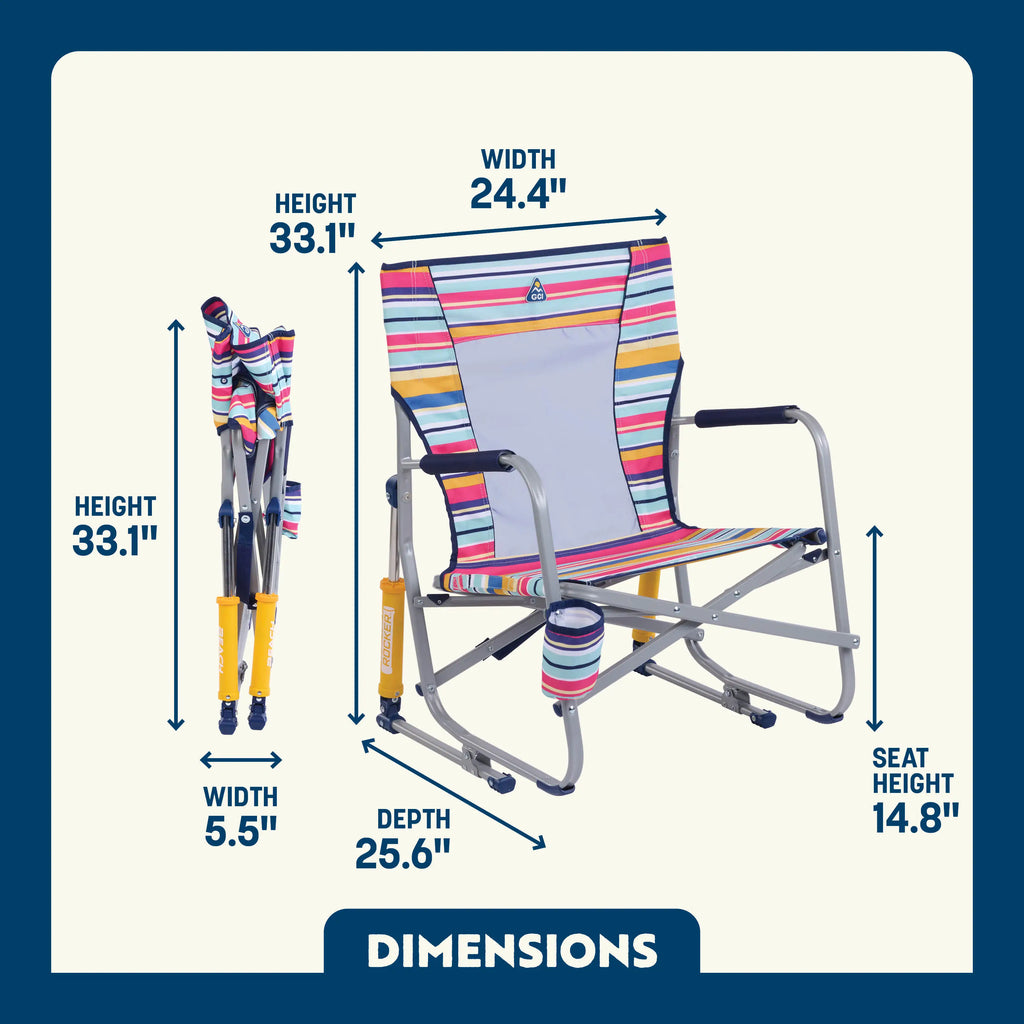 Heavy-Duty Freestyle Beach Rocker - Choice 712 - Freestyle Rocker Portable Outdoor Folding Chair Detail