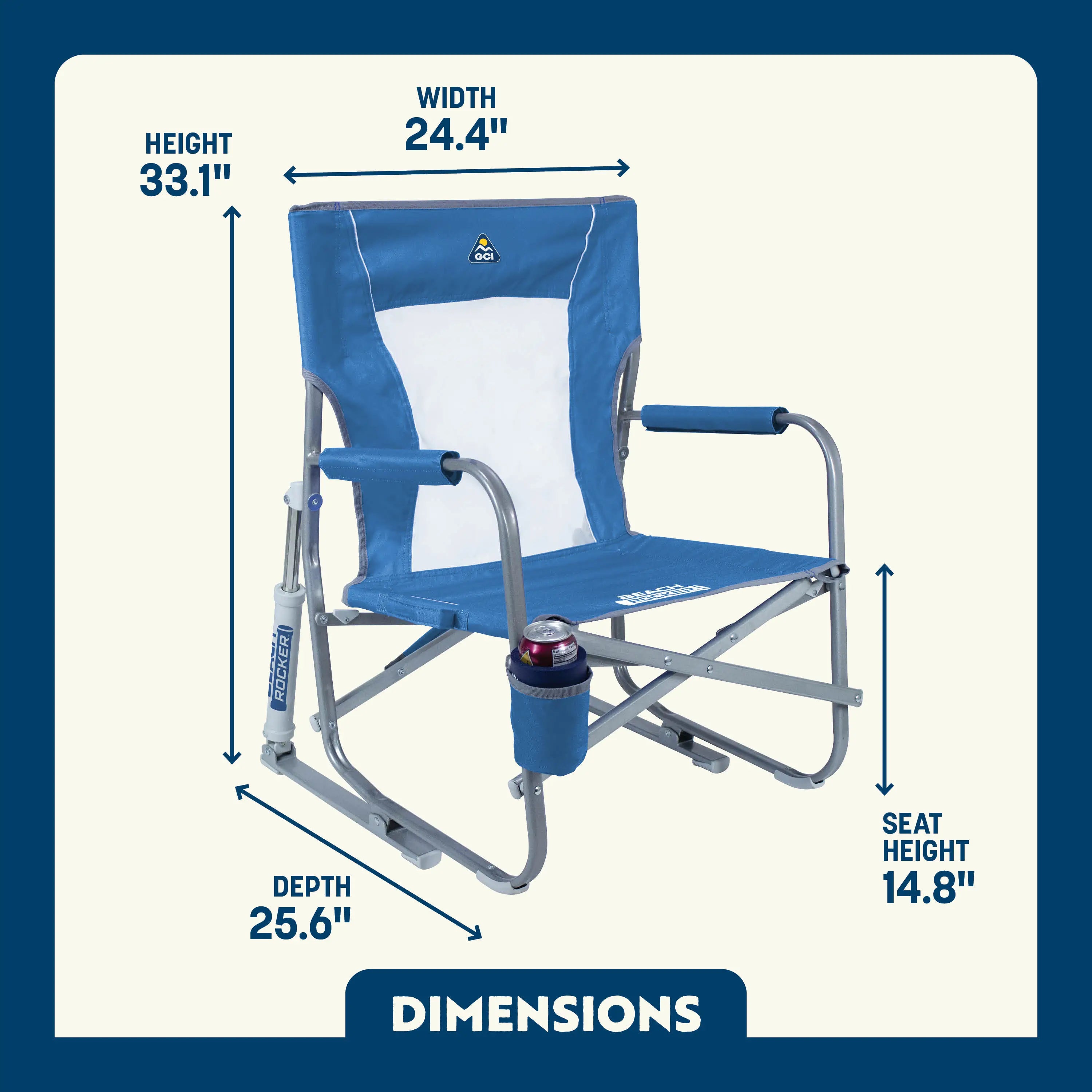 Heavy-Duty Freestyle Beach Rocker - Choice 712 - Freestyle Rocker Portable Outdoor Folding Chair Detail