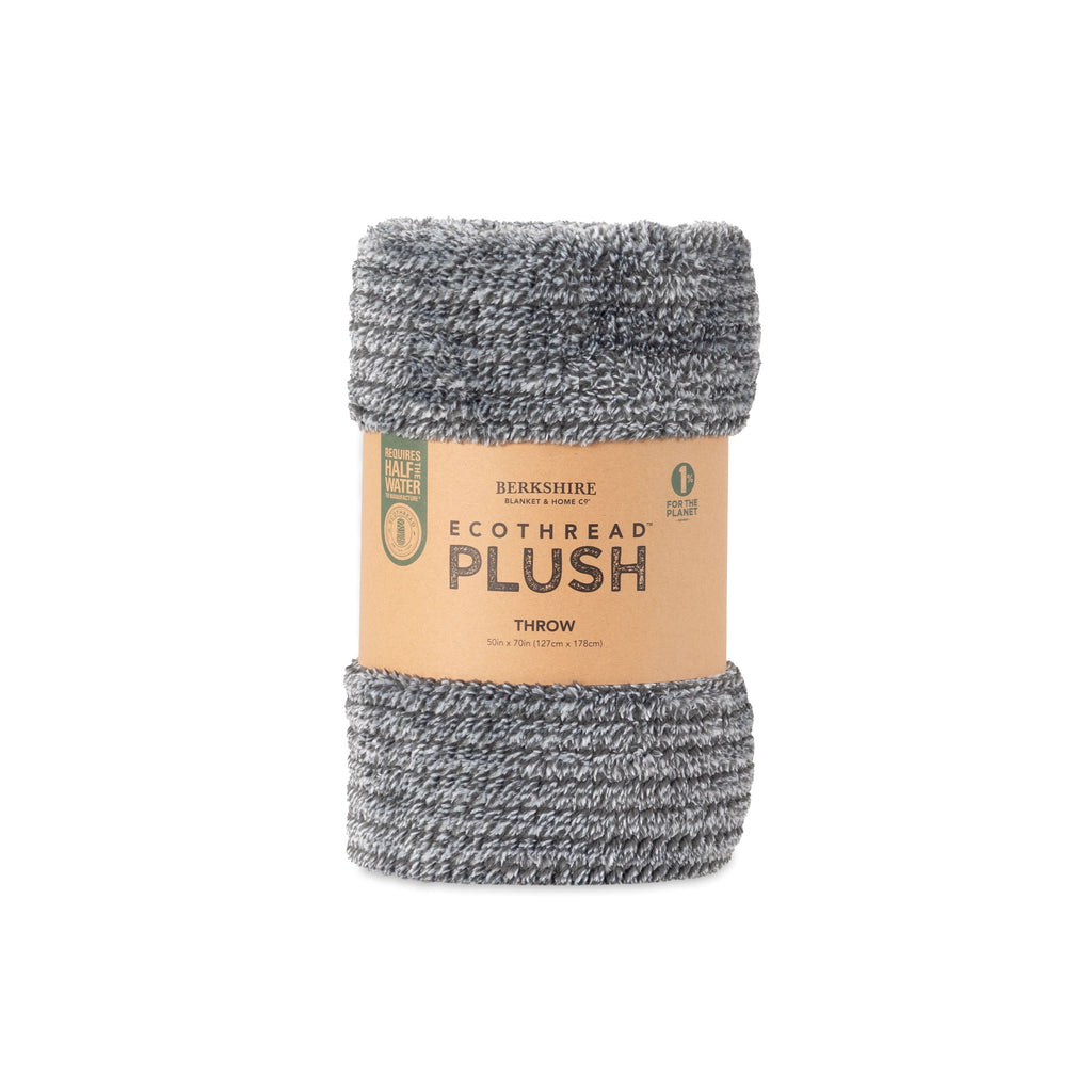 Decorative Knitted Plush Textured Heathered Soft Oversized Throw Blanket, Gray - Lightweight Plush Warm Blanket for All Seasons Detail