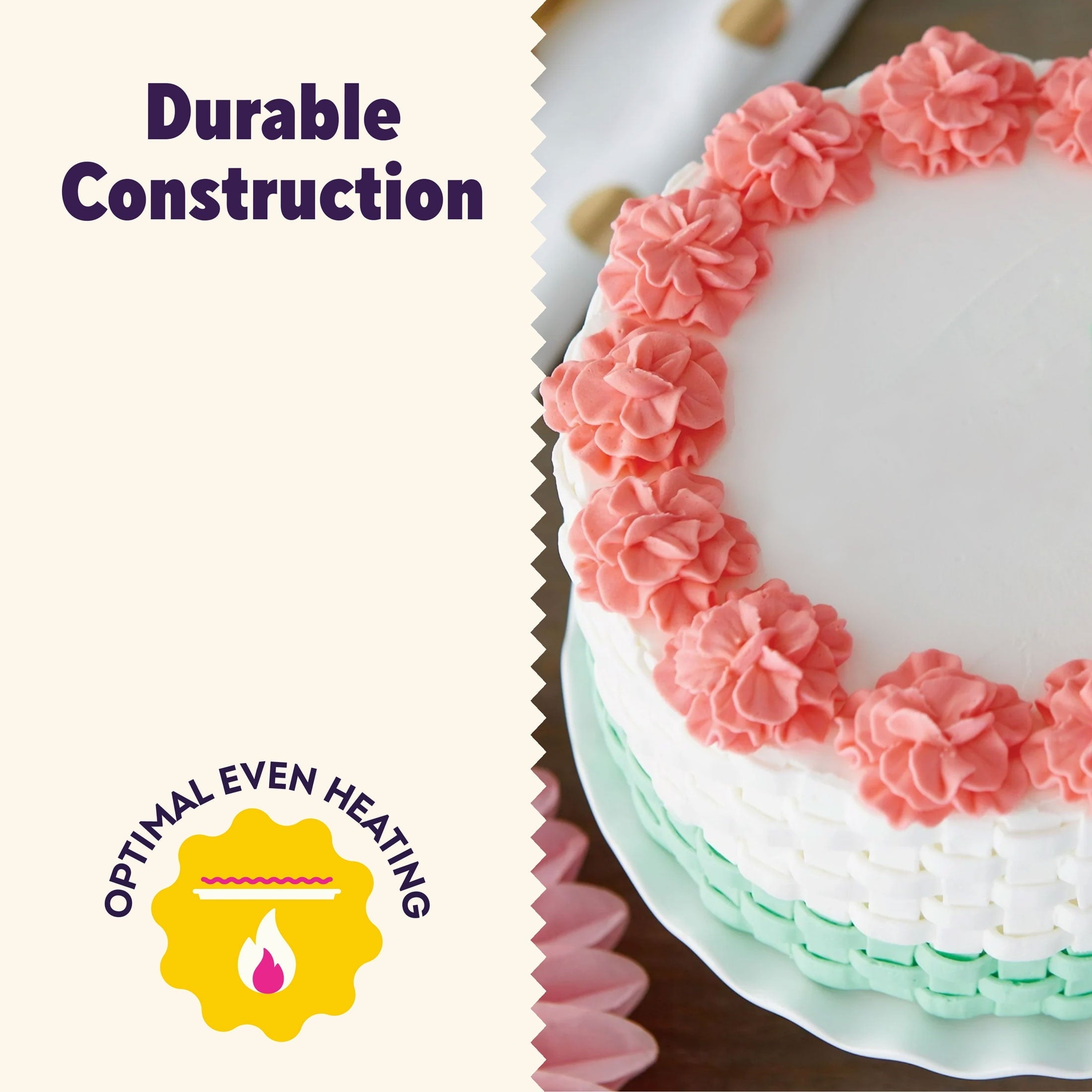 Innovative Aluminum 8" Round Cake Pan 2" Depth Layer Cake Baking Pan, Packaging May Vary - Multi-Functional Manual Food Chopper & Slicer Detail