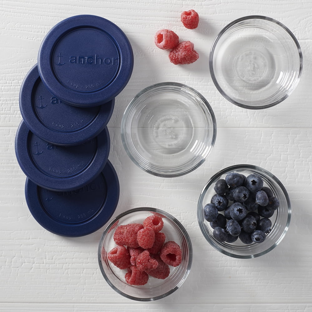 Deliciously Squishy Glass Food Storage Containers with Lids, 1 Cup Round, Set of 4 - Fun Food Fidget Cookie Squishable Toy Detail