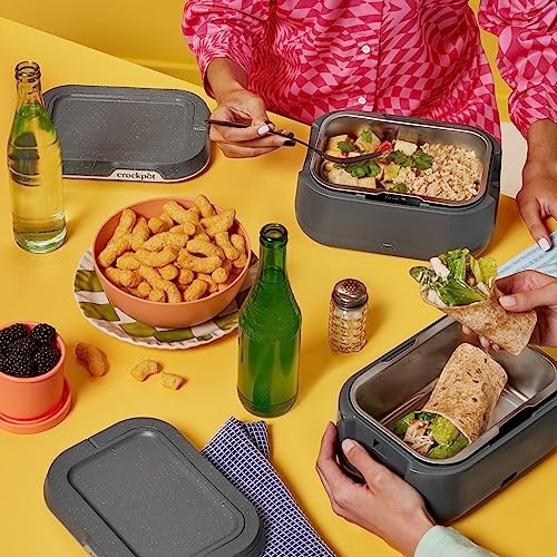 Self-Heating Crock-Pot Portable Electric Lunch Box Food Warmer 28oz S14W - Self-Heating Lunch Box for Office and Car Travel Detail