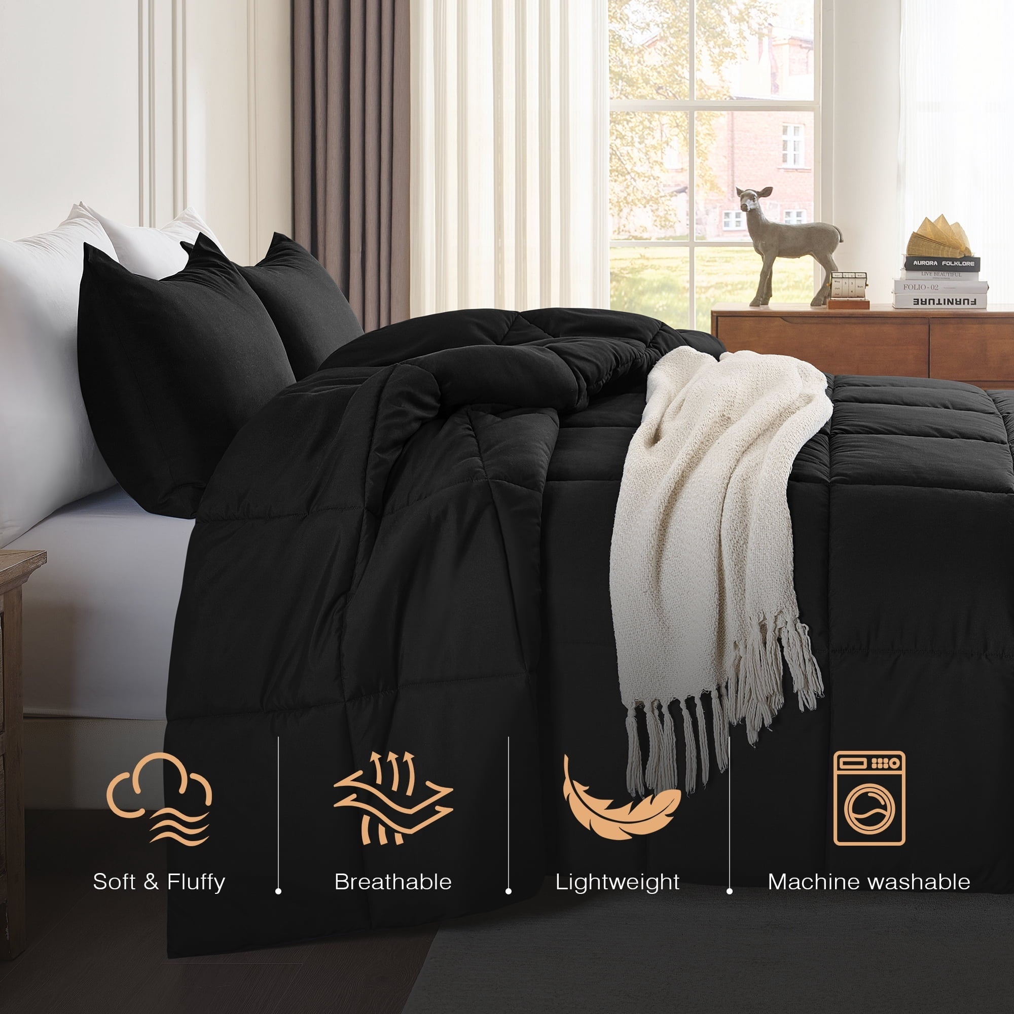 Luxurious Quilted Queen Size Comforter Sets, 3 Piece Soft Quilted Bedding Sets, All-Season Down Alternative Comforter with 2 Pillow Sha... - Cloud-Like Soft Lightweight Bed Comforter Detail