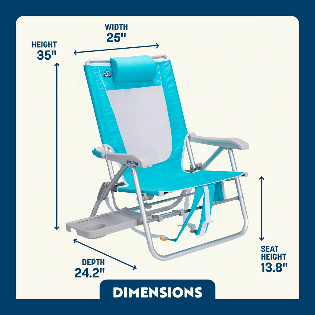 Backpack Travel Big Surf with Slide Table - Choice 334 - Rust-Resistant Aluminum Sand-Friendly Lounge Chair Detail