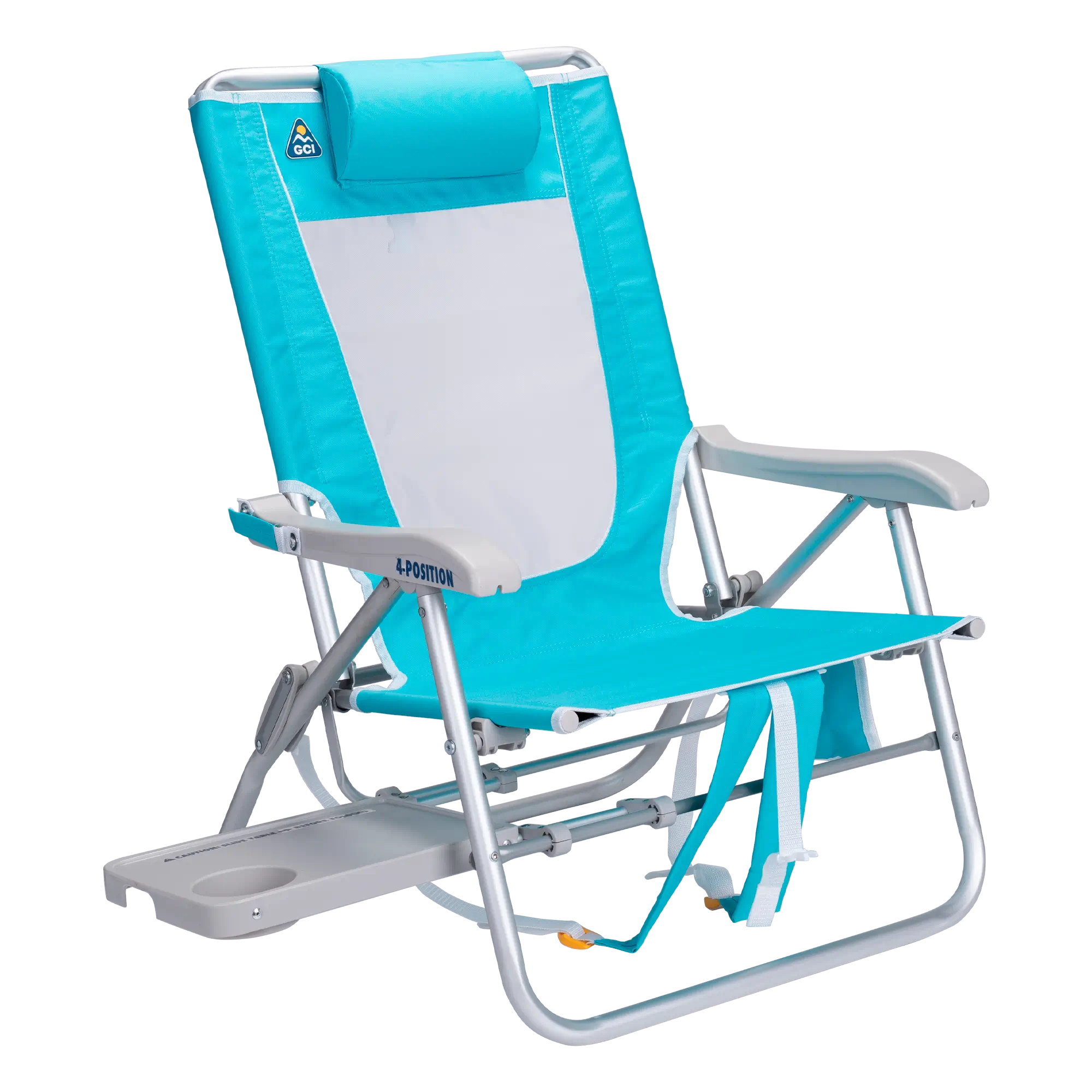 Backpack Travel Big Surf with Slide Table - Choice 334 - Rust-Resistant Aluminum Sand-Friendly Lounge Chair - Seafoam Green
