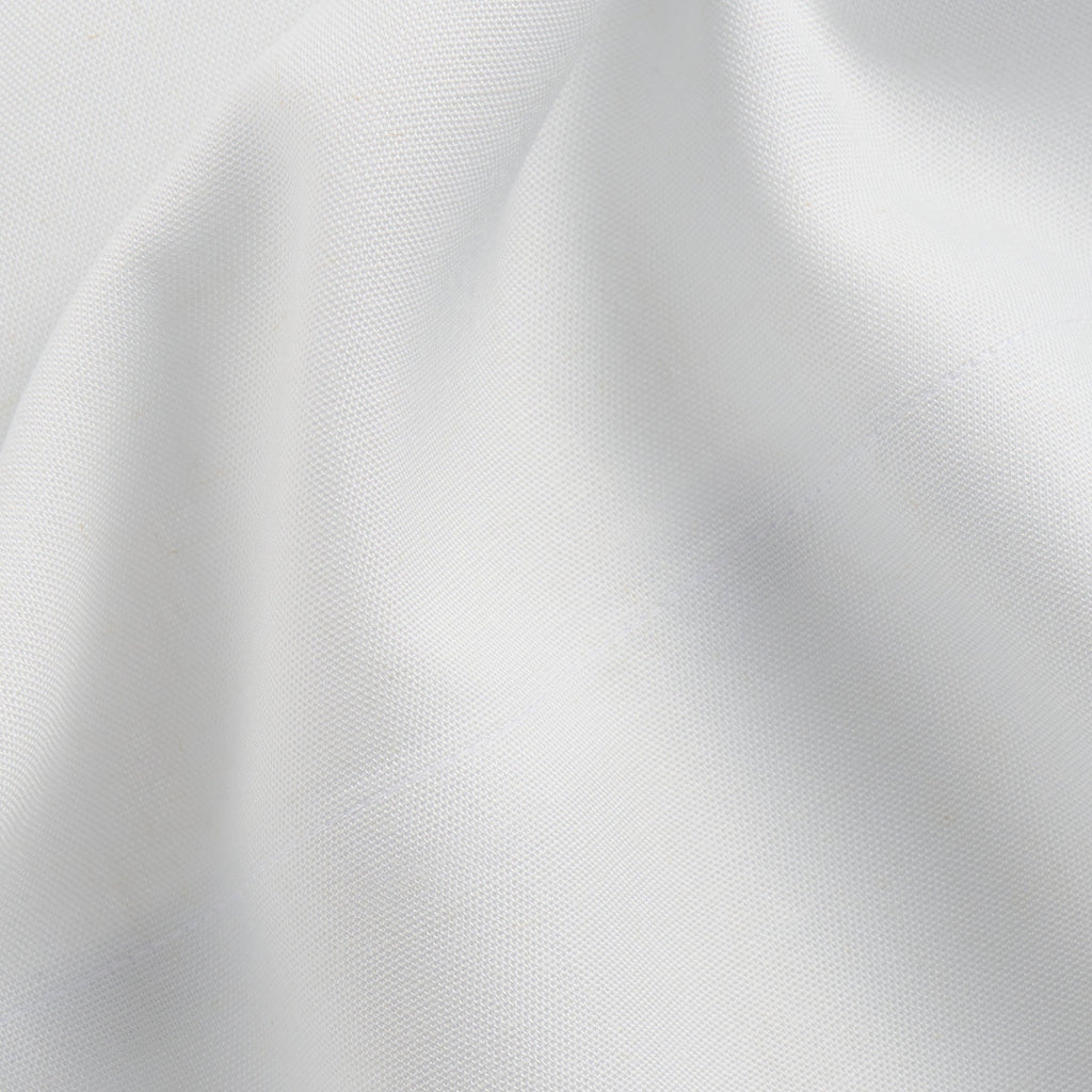 Breathable Luxury 4-Piece White Lyocell & Linen Blend Percale Bed Sheet Set, Queen - Breathable Egyptian Cotton Flat & Fitted Sheets Detail