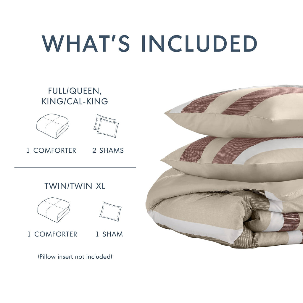 Fluffy Down Alternative 2-Piece Comforter Sets, Reversible Striped Comforter Set for Dorm, Lightweight All Season Bedding Set with Pillow Sha... - Luxurious Quilted Duvet Cover Set Detail