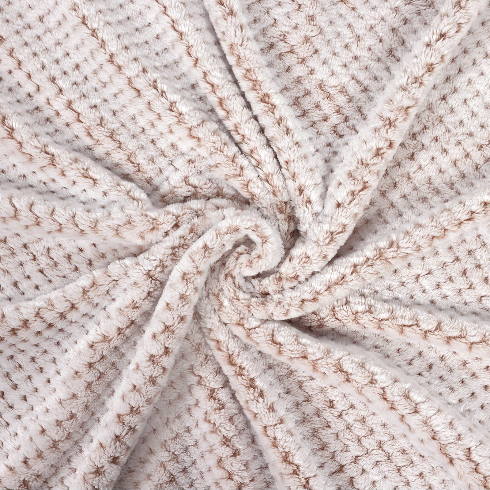 Super Soft Flannel Waffle Textured Mixed Camel Fleece Blanket, Super Soft and Warm 50"x70" Throw Blanket for Couch, Cozy, Fuzzy and Ligh... - Super Soft Reversible Sherpa Flannel Blanket Detail