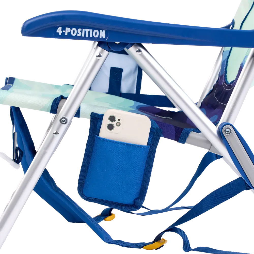 Reclining Beach Backpack Beach Chair - Choice 709 - Low-Profile Reclining Beach Chair with Backpack Straps Detail