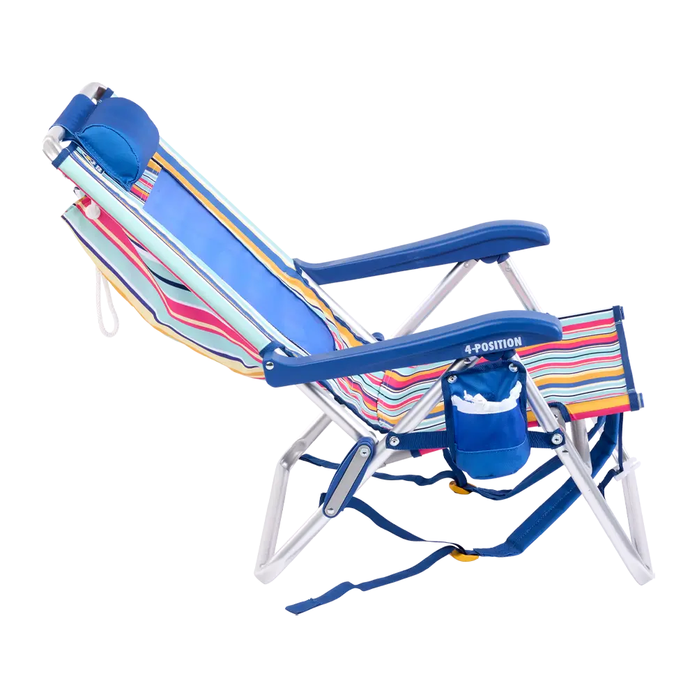 Reclining Beach Backpack Beach Chair - Choice 709 - Low-Profile Reclining Beach Chair with Backpack Straps Detail