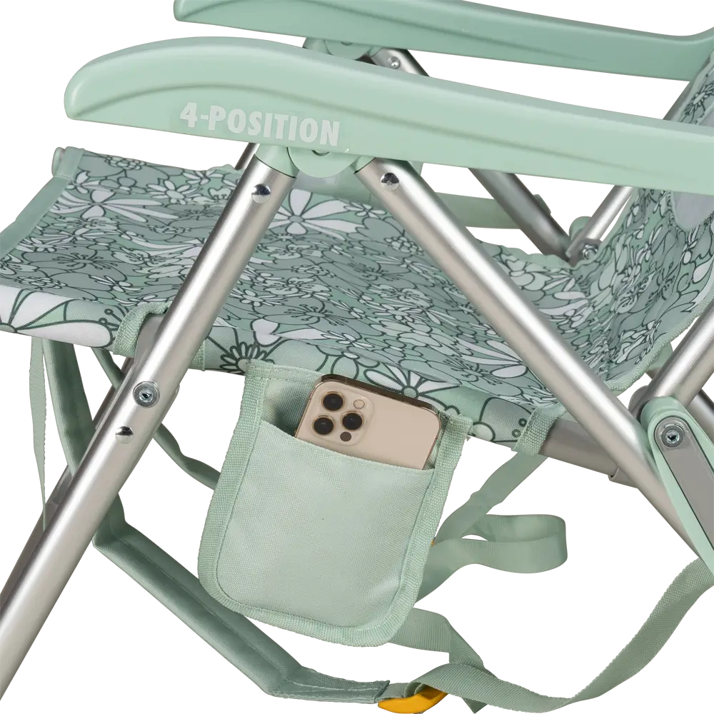 Reclining Beach Backpack Beach Chair - Choice 709 - Low-Profile Reclining Beach Chair with Backpack Straps Detail