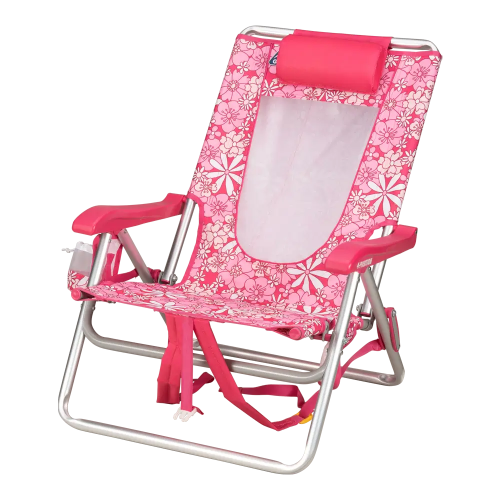 Reclining Beach Backpack Beach Chair - Choice 709 - Low-Profile Reclining Beach Chair with Backpack Straps Detail