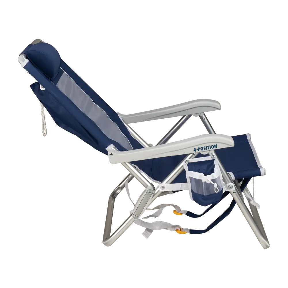Reclining Beach Backpack Beach Chair - Choice 709 - Low-Profile Reclining Beach Chair with Backpack Straps Detail