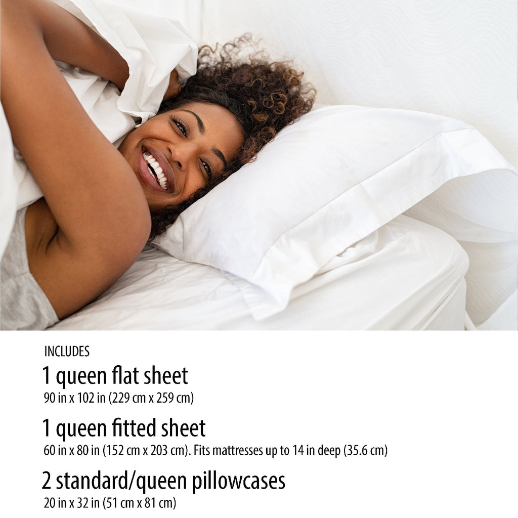 Ultra-Soft Microfiber Bed Sheet Set, Queen, Rich Black, 4 Piece - Premium Ultra-Soft Pillowcase Pair for Sleeping Detail