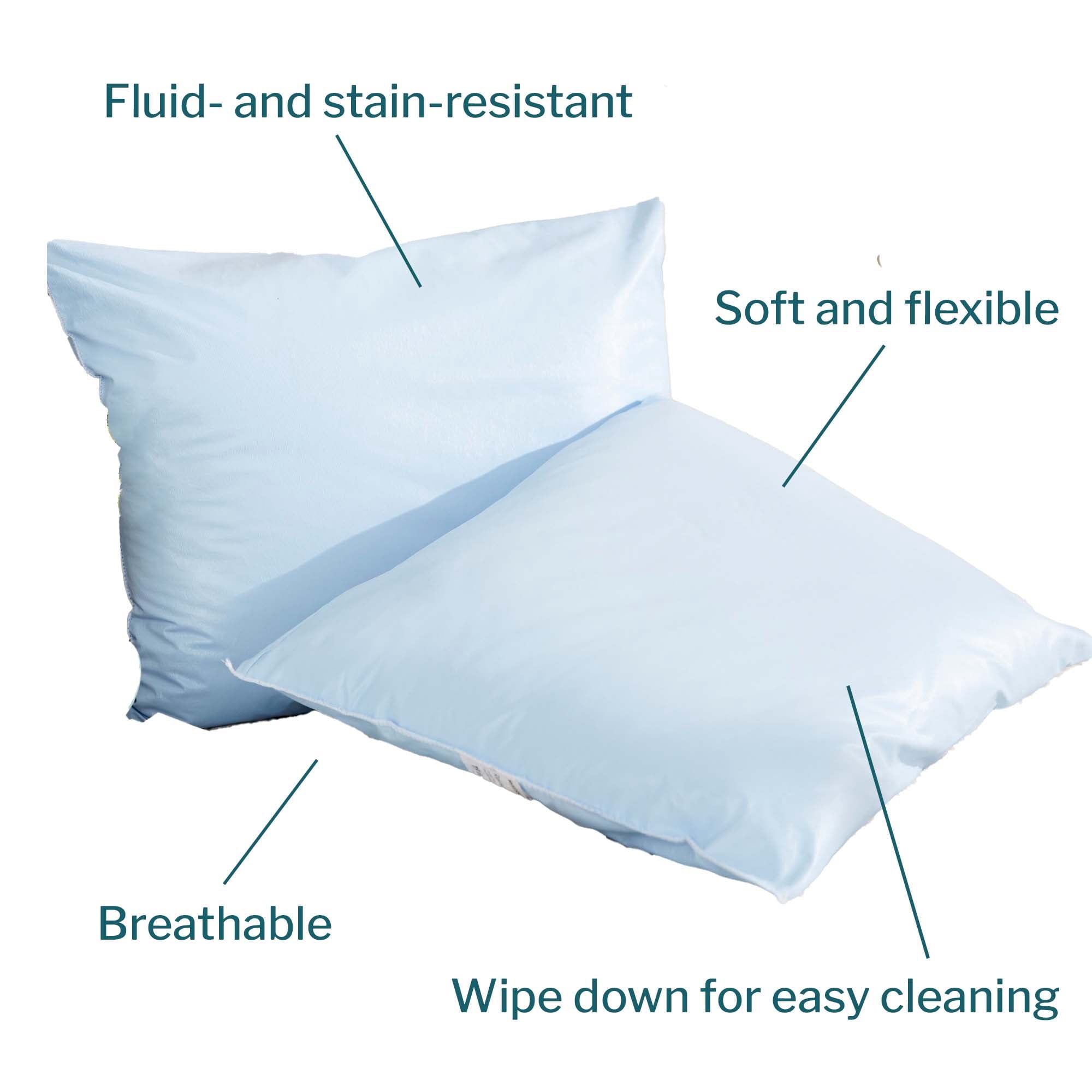 Fluffy Shredded Reusable Water-Resistant Soft Polyester Fill Blue Bed Pillow, 19" x 25", 1 Ct - Decorative Throw Pillow Cushion for Sofa & Bed Detail