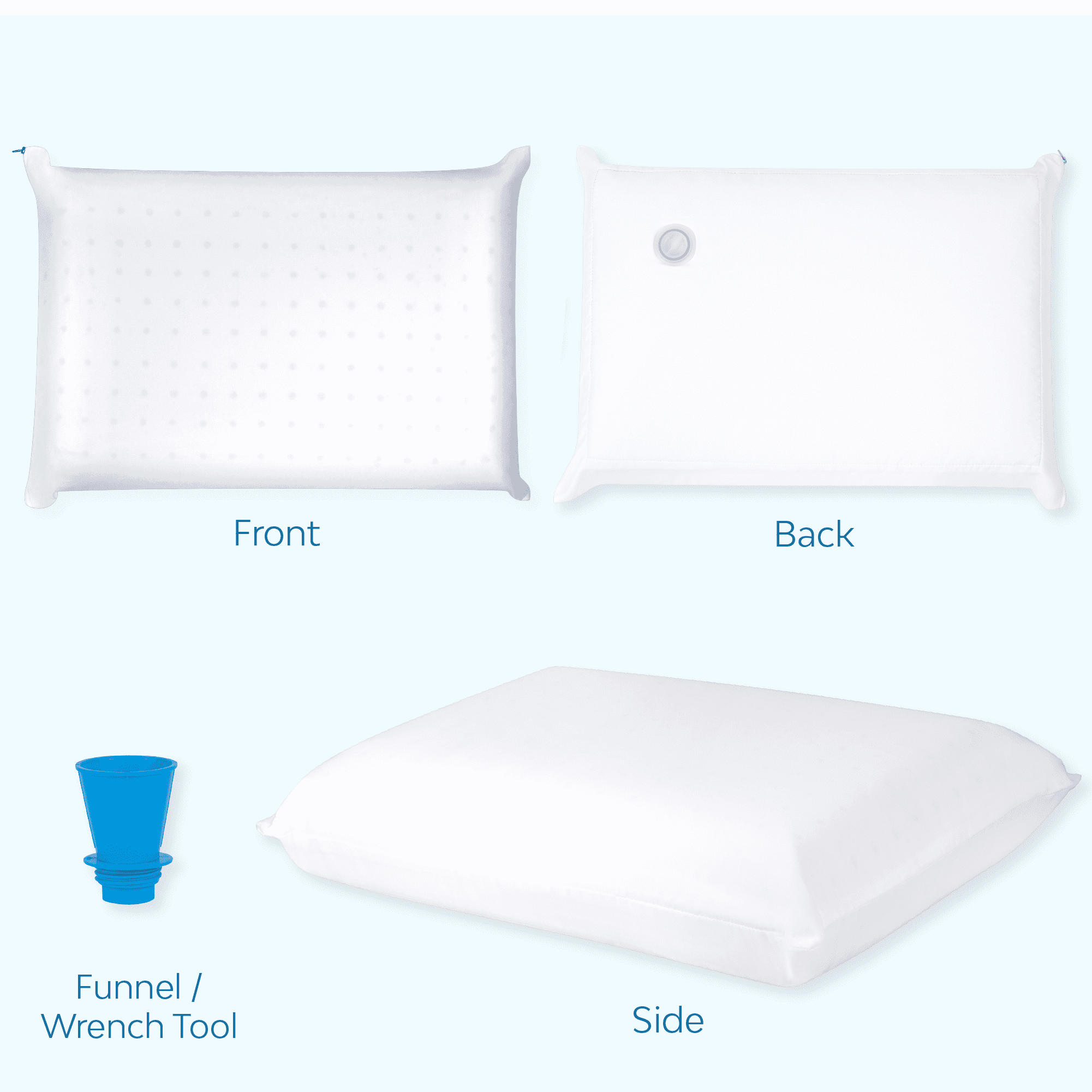 Decorative Plump Memory Foam Water Pillow - Adjustable Pillow for Neck Pain Relief, Pillow for Side, Back, and Stomach Sleepers, The O... - Orthopedic Shredded Foam Bed Pillow Set Detail