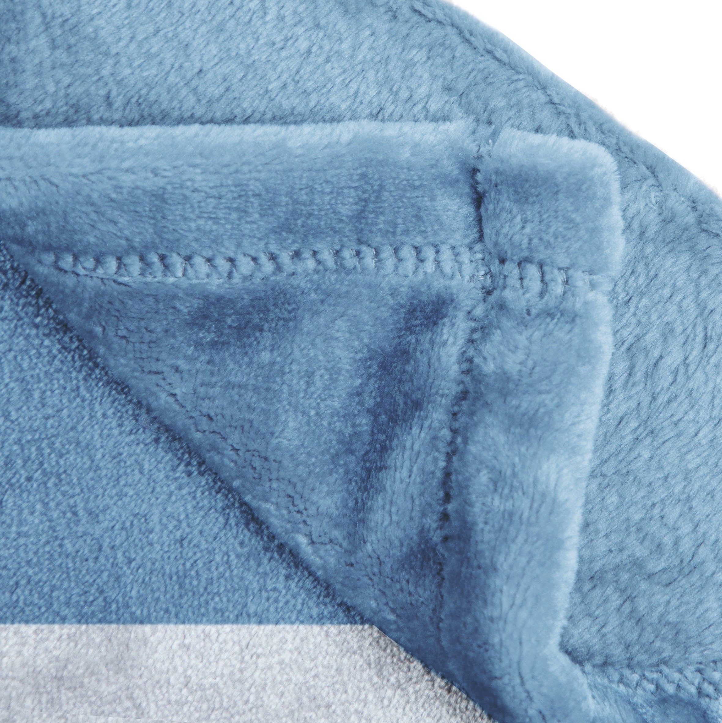 Decorative Knitted Silk Touch Kids Throw Blanket, 62" x 90", Blue, Polyester - Lightweight Plush Warm Blanket for All Seasons Detail