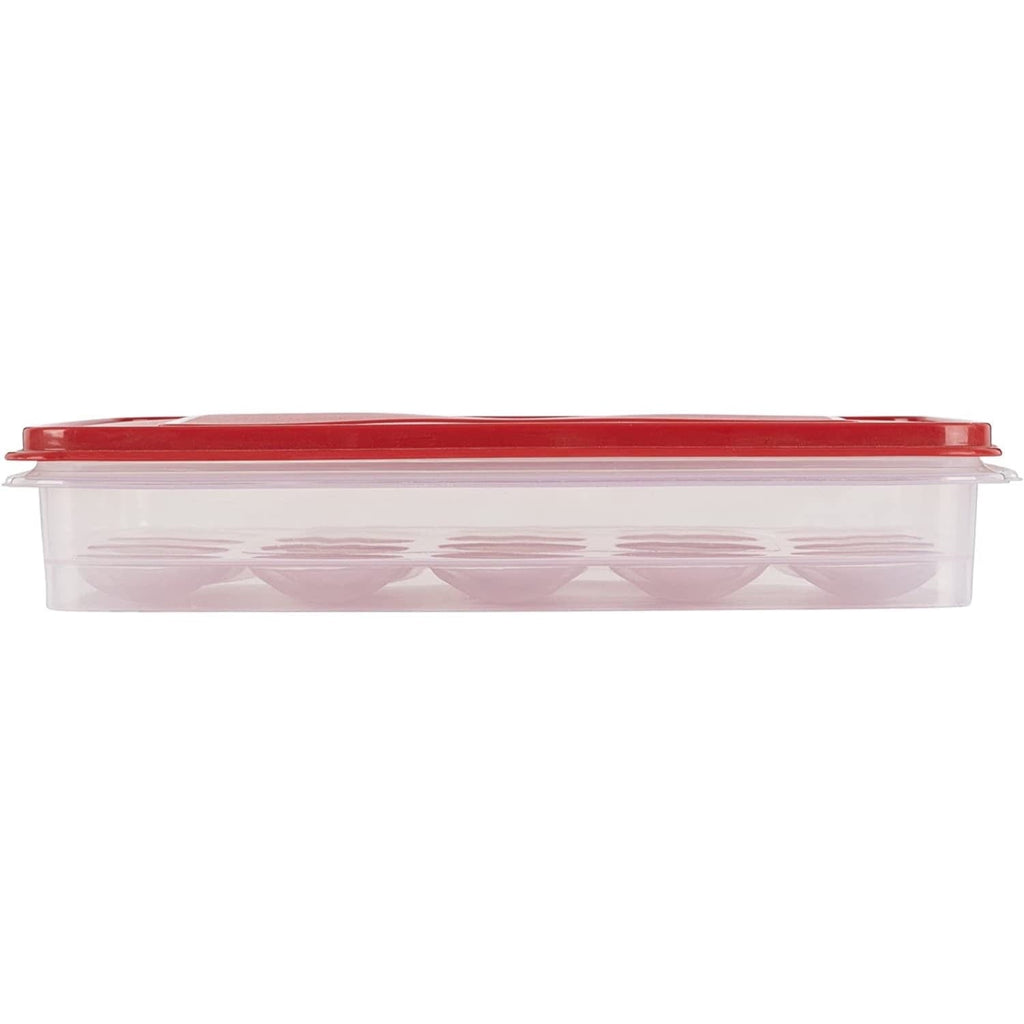 Playful Geometric Egg Keeper Food Storage Container, Clear/Red, 1 Count - Deliciously Soft Cupcake Sensory Glob Detail