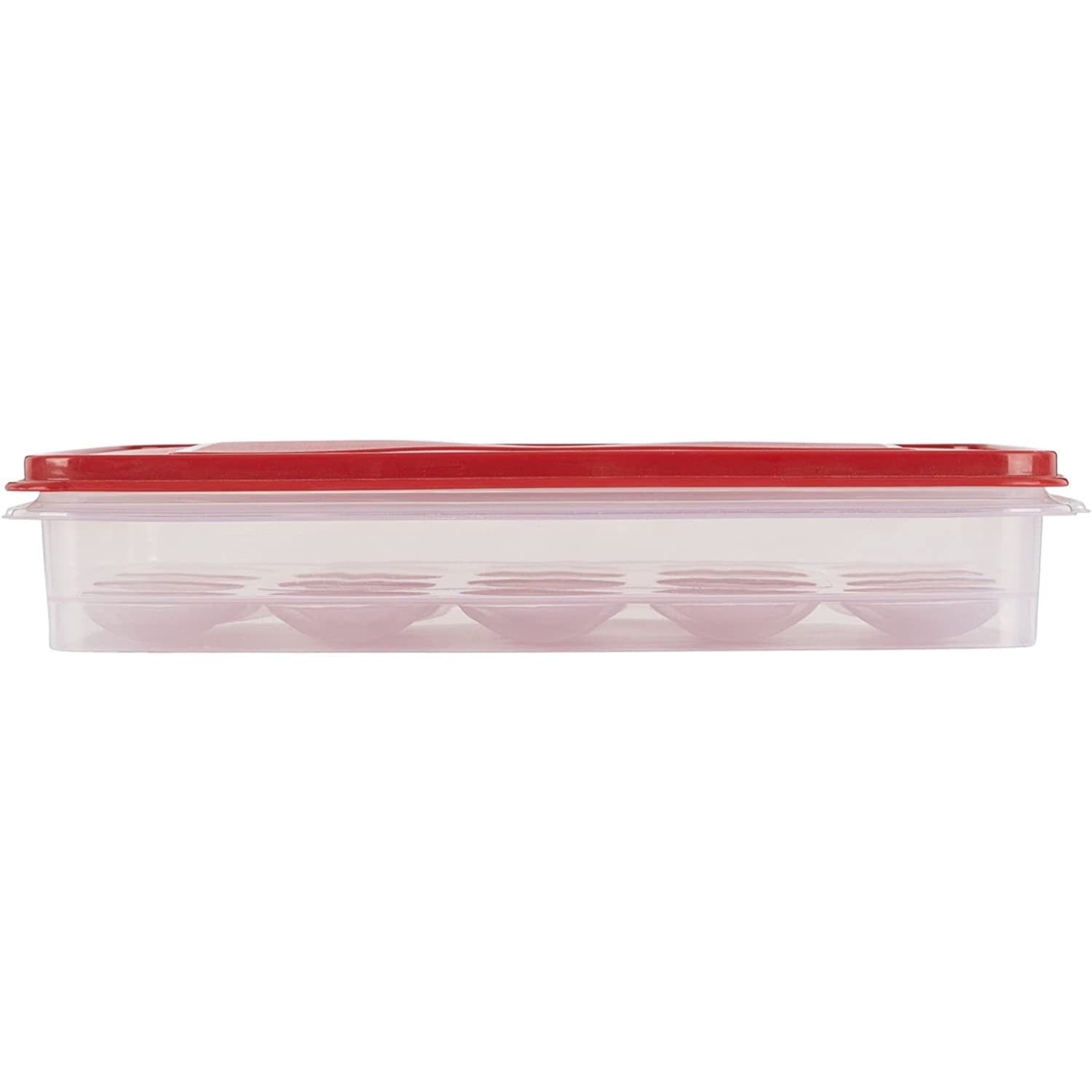 Playful Geometric Egg Keeper Food Storage Container, Clear/Red, 1 Count - Deliciously Soft Cupcake Sensory Glob Detail