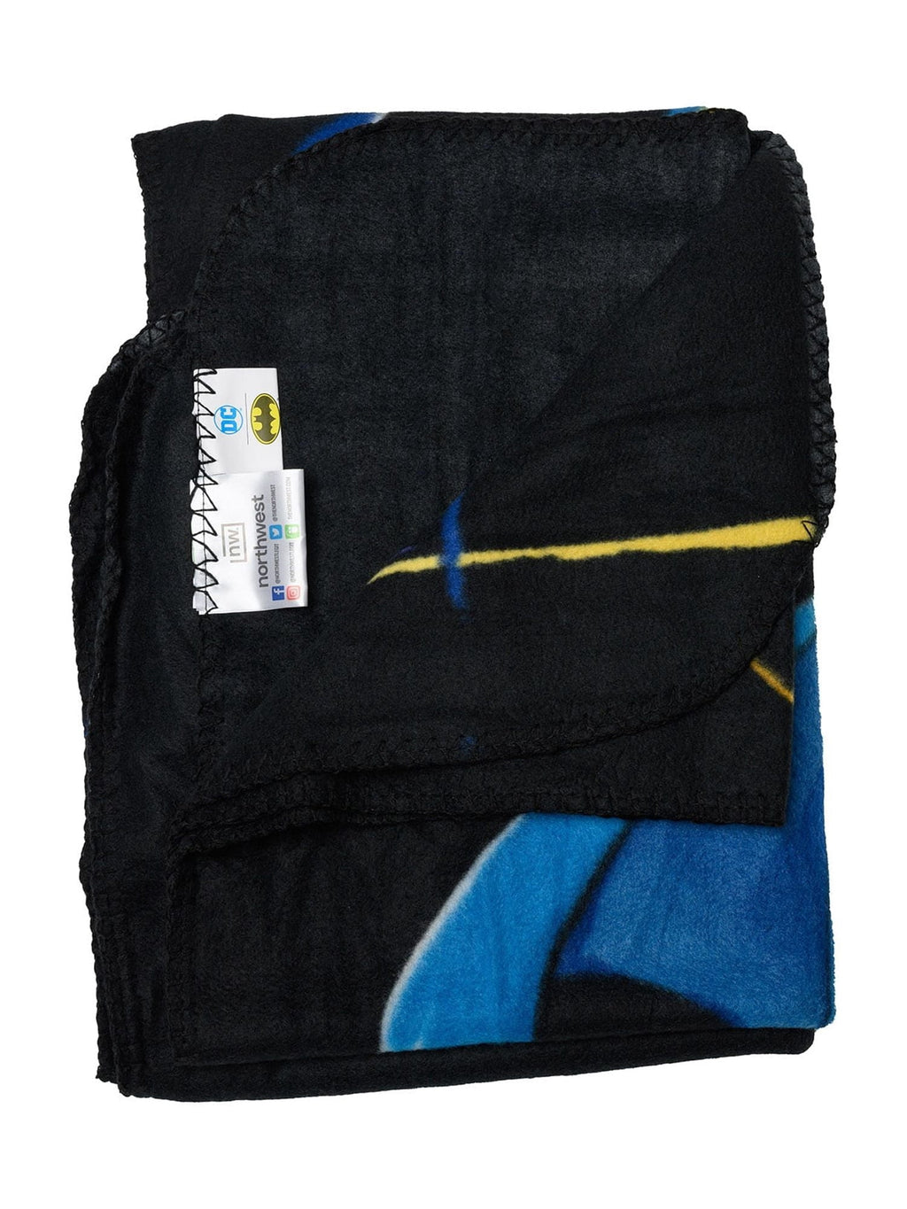 Decorative Knitted Throw Blanket 45" x 60" Dark Knight Superhero - Super Soft Reversible Sherpa Flannel Blanket Detail