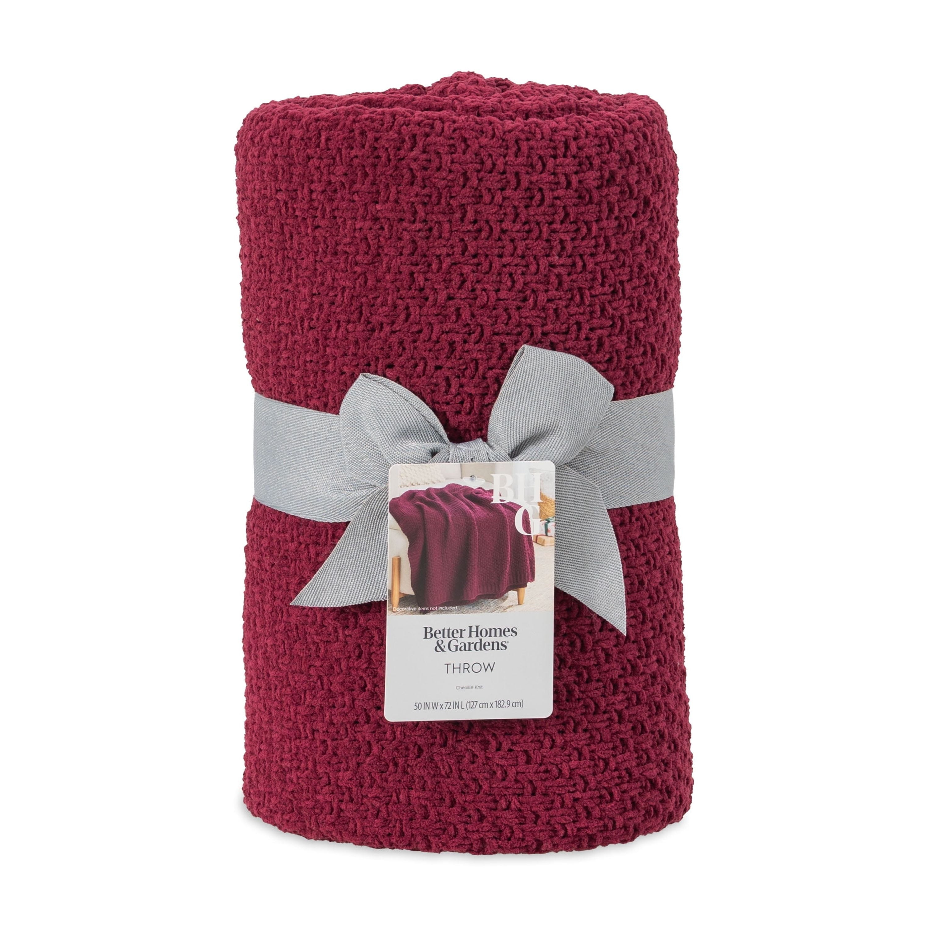 Cozy Fleece Chenille Knit Super Soft Oversized Throw Blanket, Merlot Wine - Cozy Fleece Throw Blanket for Couch & Bed Detail