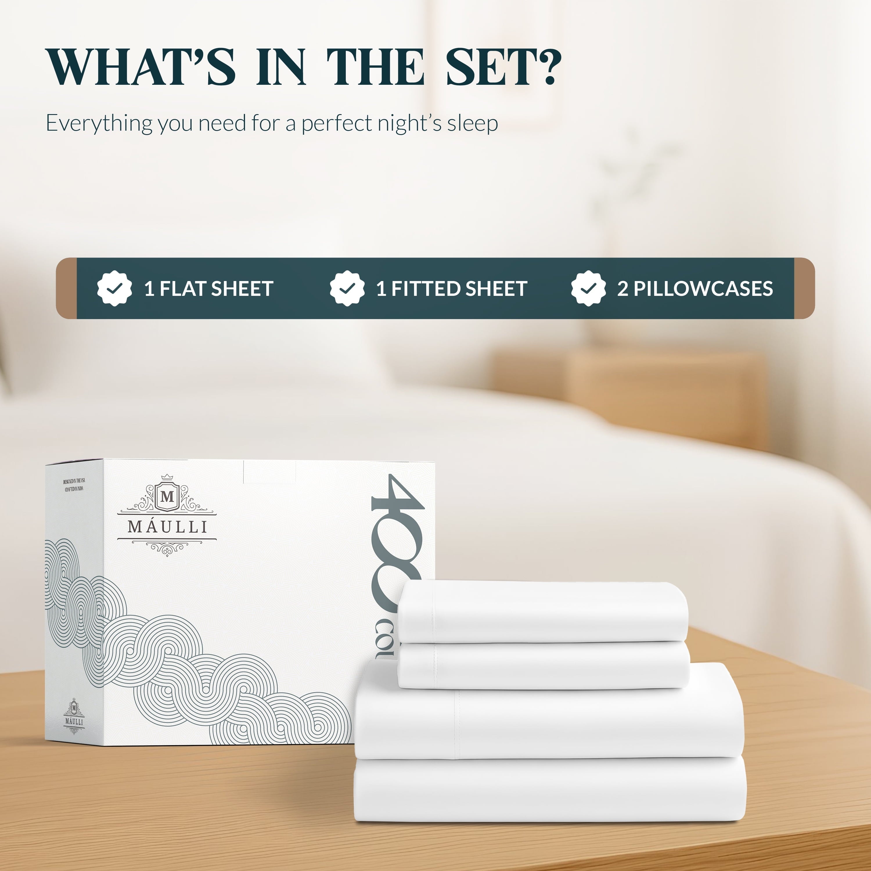 Wrinkle-Resistant 100% Cotton Sheets For Queen Size Bed - Luxury 400 Thread Count Queen Sheet Set, 4 Piece Sateen Weave Queen White Cot... - Premium Ultra-Soft Pillowcase Pair for Sleeping Detail