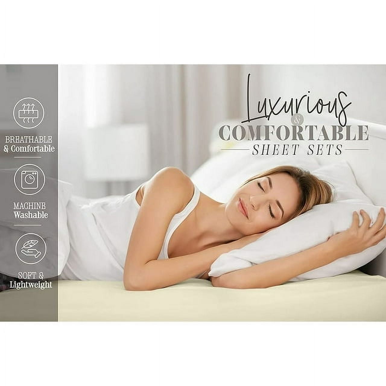 Wrinkle-Resistant 4 Pieces Bed in a Bag Sheet Set Full Red - Premium Ultra-Soft Pillowcase Pair for Sleeping Detail