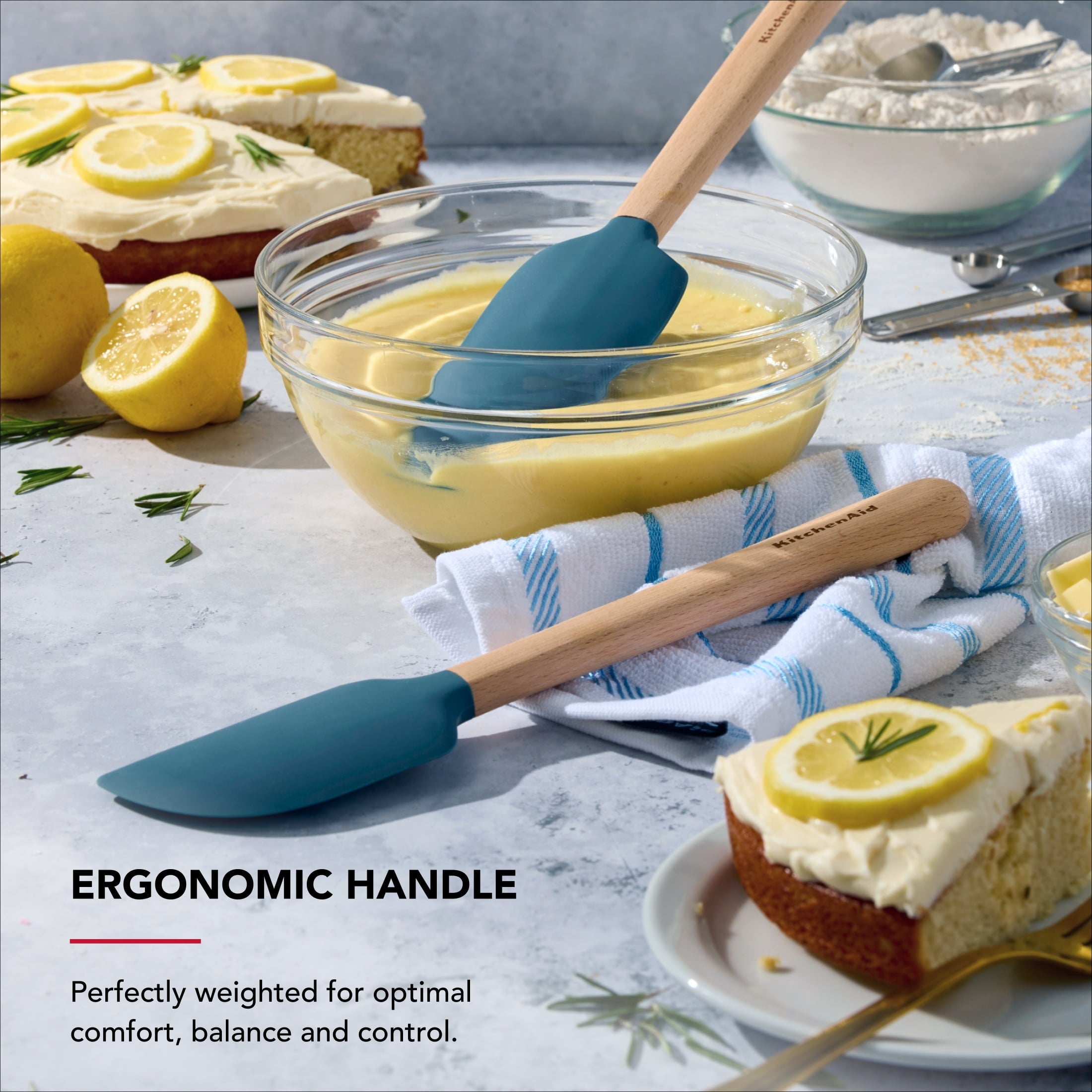 Professional Grade 2-Piece Silicone Mixing Spatula and Scraper Set for Cooking, Agave - High-Precision Culinary Tool for Baking & Cooking Detail