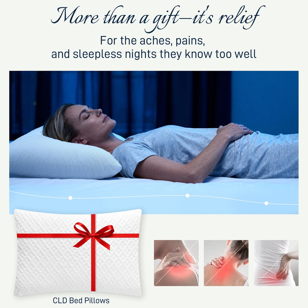 Hotel Collection Bed Pillows Cross Cut Memory Foam For Sleeping,Queen Size Bedding Pillow(White), Original Pillow for Sleeping，Adjusta... - Ergonomic Memory Foam Pillow for Neck Pain Support Detail