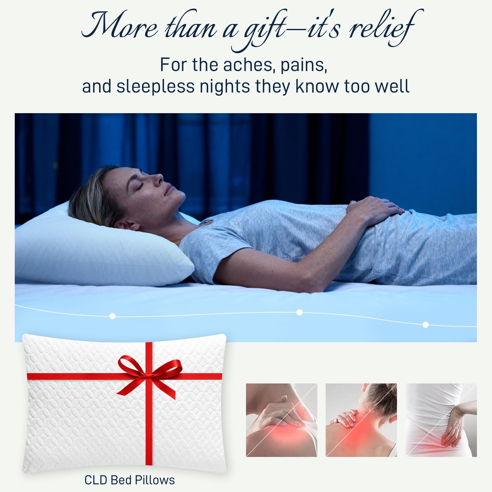 Hotel Collection Bed Pillows Cross Cut Memory Foam For Sleeping,Queen Size Bedding Pillow(White), Original Pillow for Sleeping，Adjusta... - Ergonomic Memory Foam Pillow for Neck Pain Support Detail