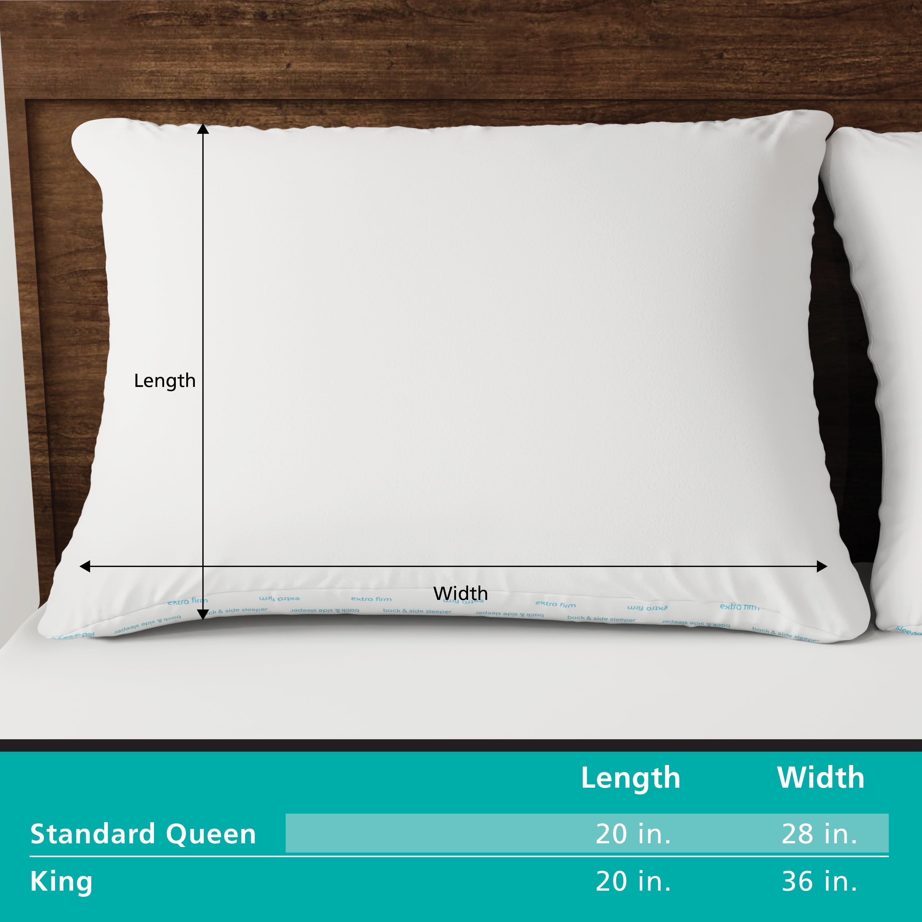 Orthopedic Support Back & Side Sleeper Bed Pillow, Standard/Queen - Extra Firm Support (4 Pack) - Decorative Throw Pillow Cushion for Sofa & Bed Detail