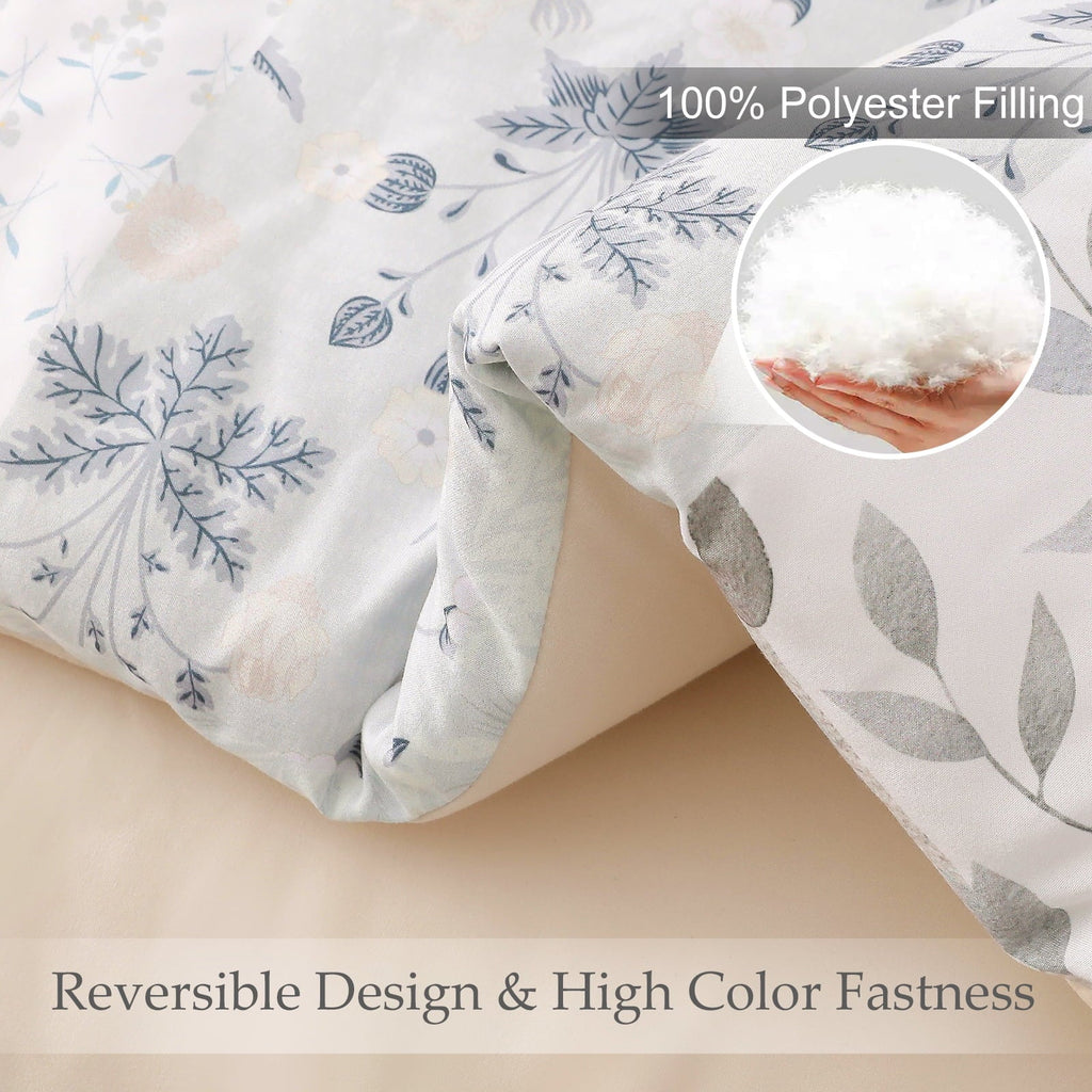 Hypoallergenic Cloud 3-Piece Patchwork King Size Comforter Set, Microfiber Bedding Down Alternative Comforter for All Seasons with 2 Pillo... - All-Season Down Alternative Comforter Insert Detail