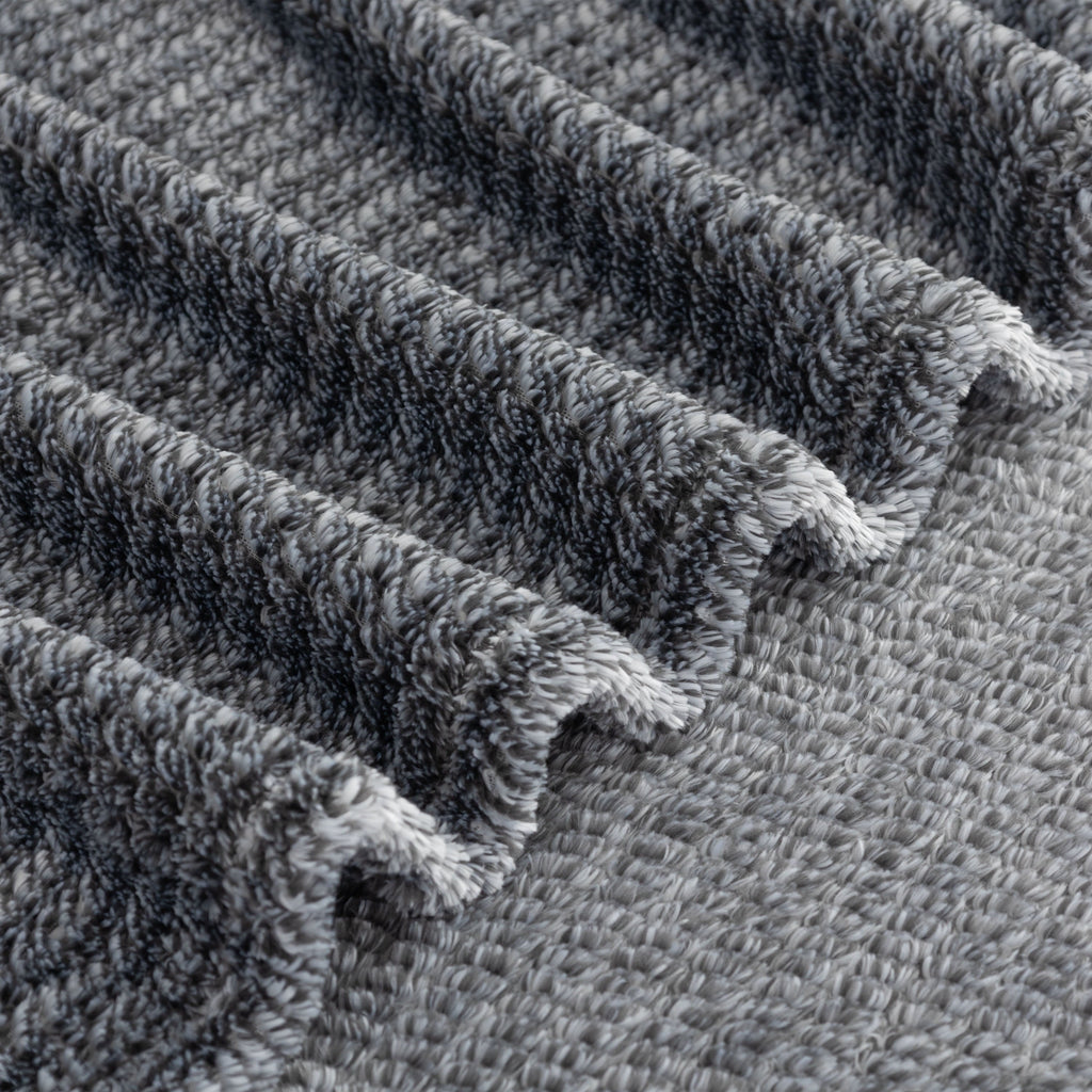 Decorative Knitted Plush Textured Heathered Soft Oversized Throw Blanket, Gray - Lightweight Plush Warm Blanket for All Seasons Detail
