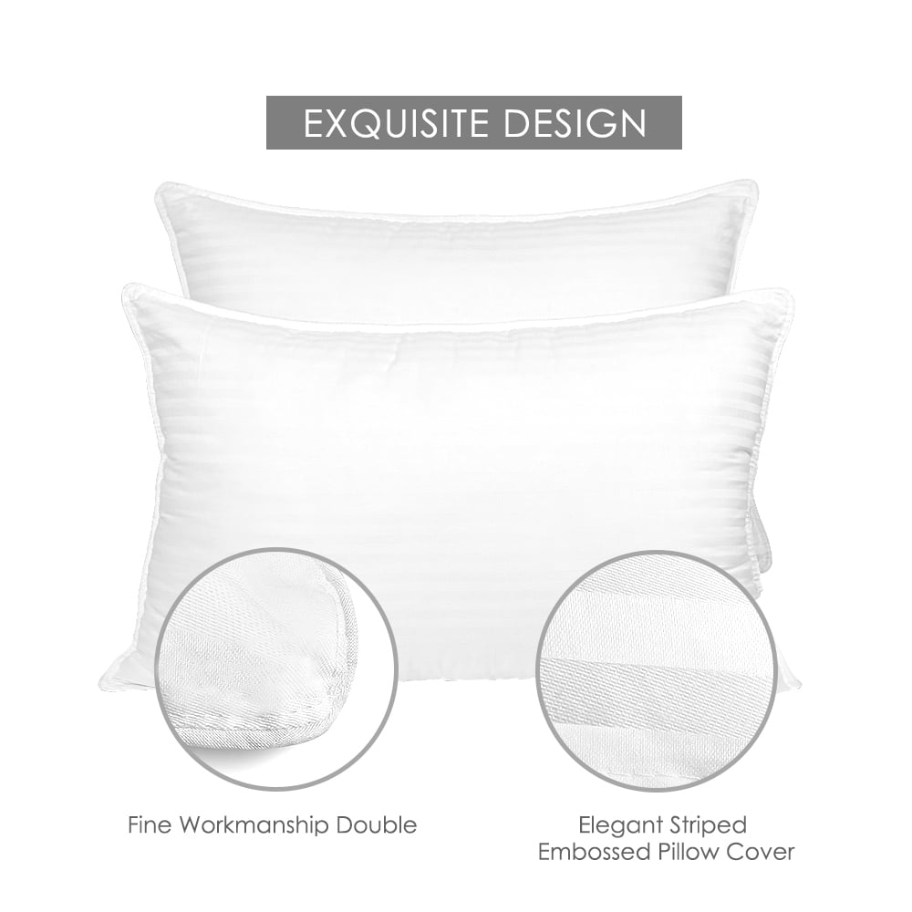 Orthopedic Support Bed Pillows 2-Pack Queen Size Luxury Hotel Pillow for Side and Back Sleeper Pillows for Bed with Cooling Cover - Hotel Quality Plush Sleeping Pillows Detail